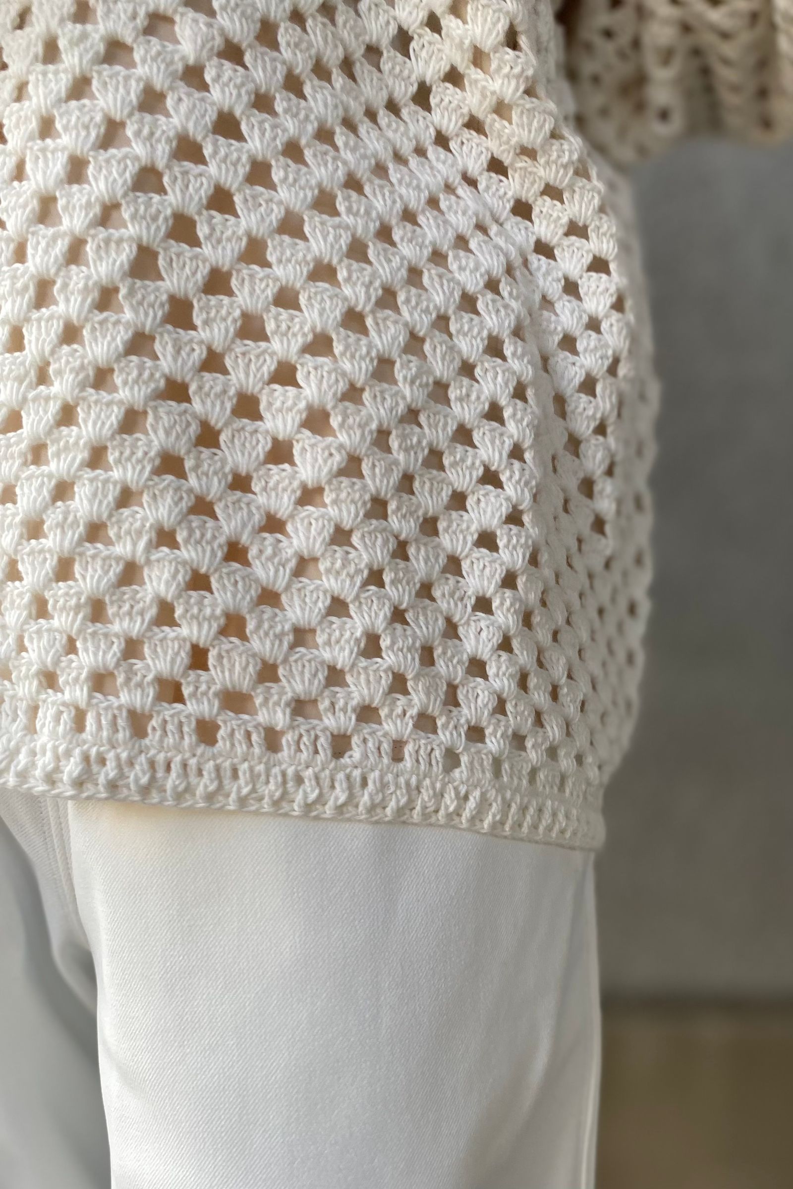 UNUSED - Crochet cardigan -white- 23ss | asterisk