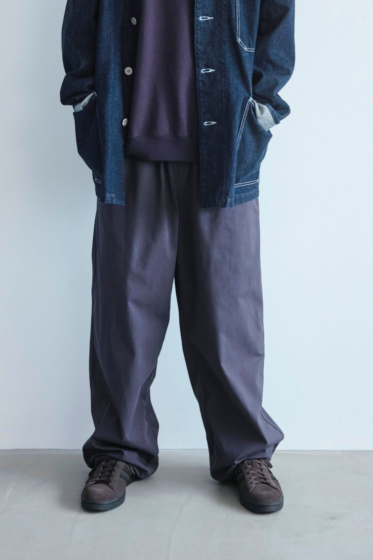 Y - organic cotton recycle polyester twill easy trousers-navy  