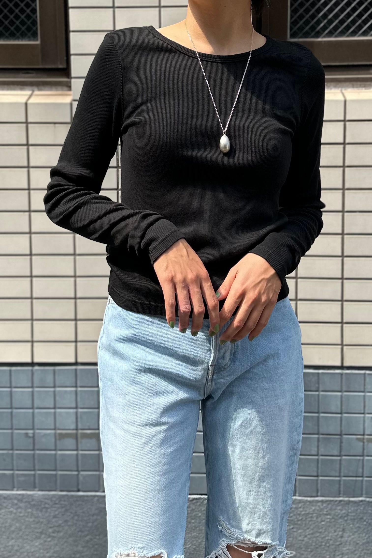 Cotton/Silk Ribbed Open Back Camisole｜babaco(ババコ)公式