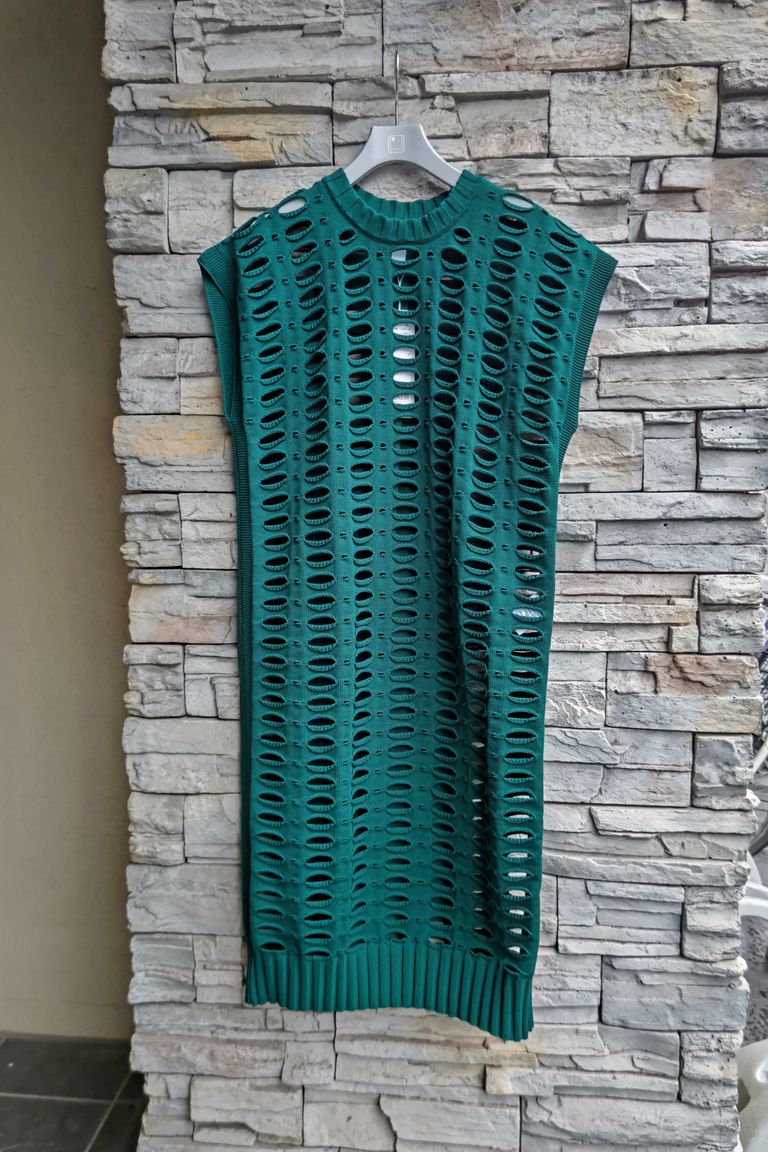 CFCL - FAÇADE VENTS SLEEVELESS DRESS -dark green- 23aw women  