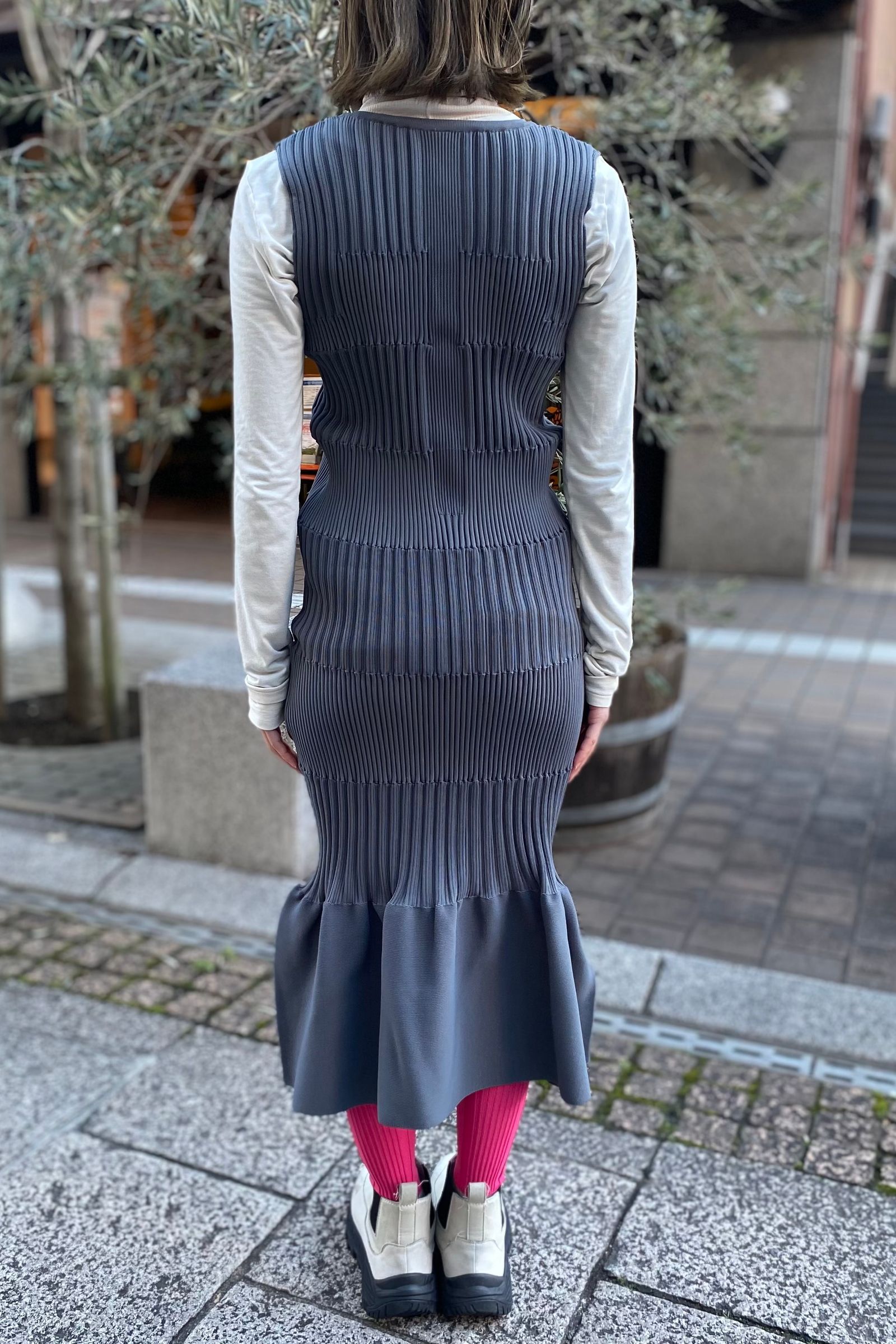 CFCL FLUTED DRESS 3 ホワイトFLUTEDDRESS