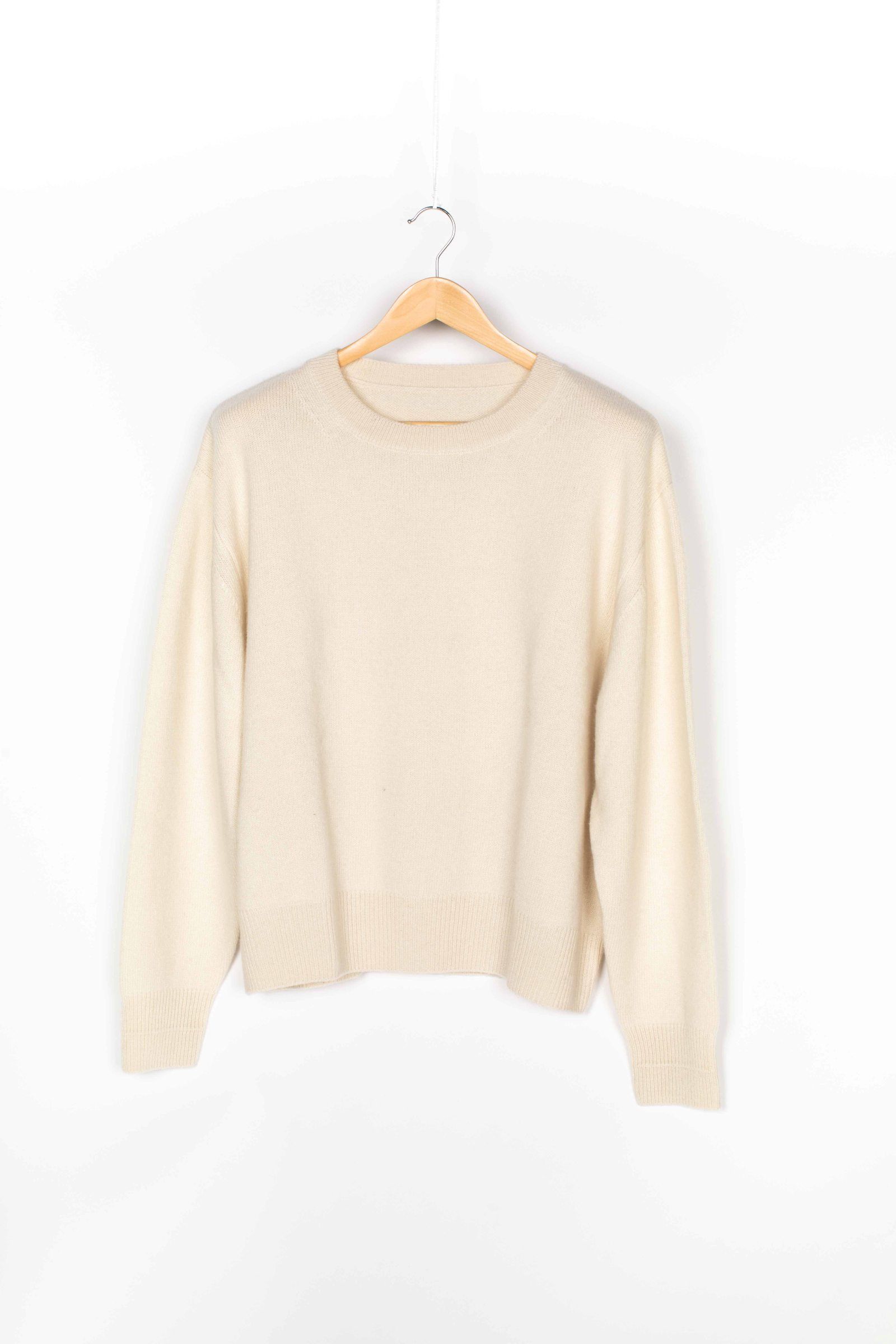 【先行予約】essential crewneck sweater/cashmere-natural white-22aw-9月下旬頃入荷予定- - F