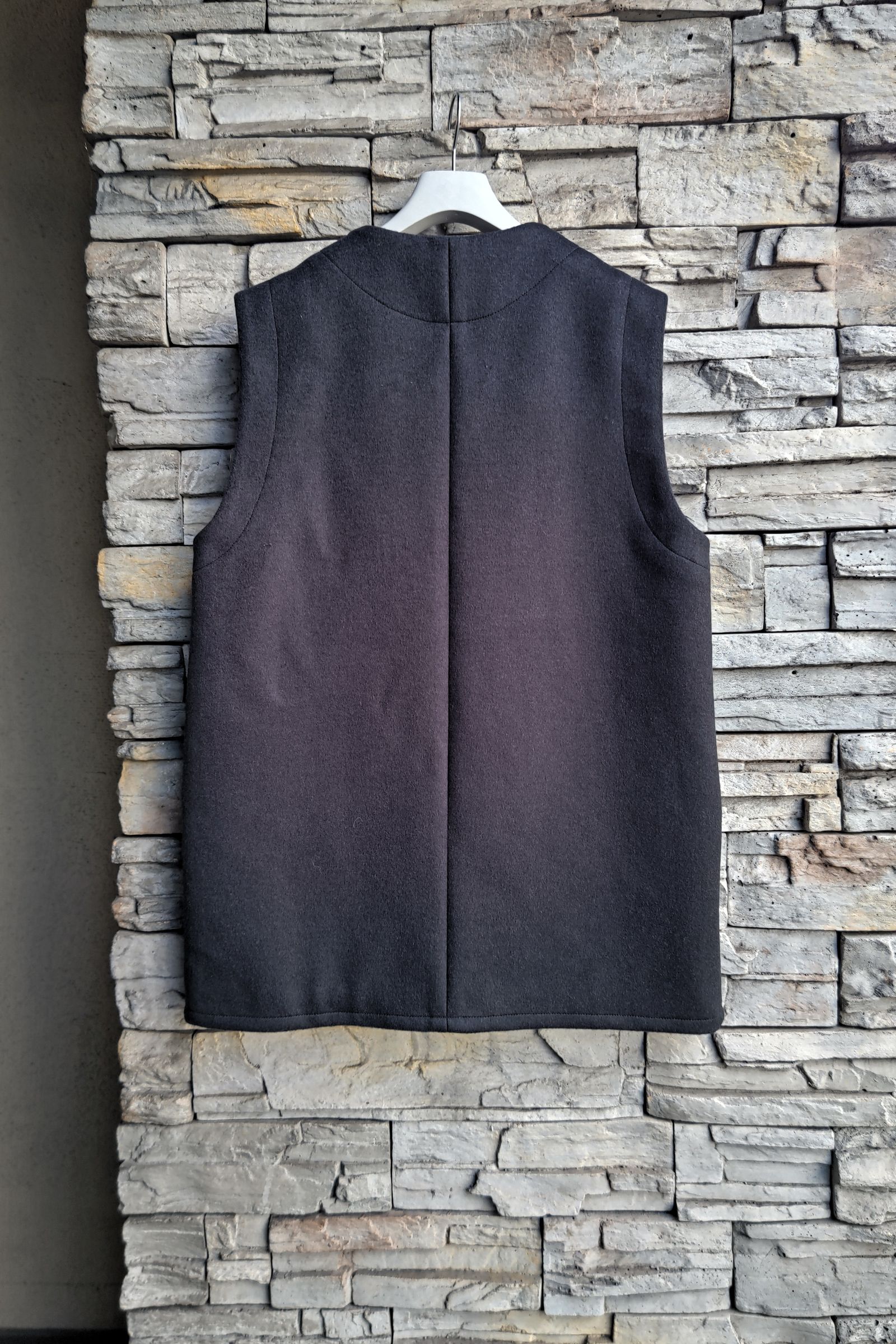 ts(s) - Beaver Finished Super 100's Wool Double Cloth Long Vest 