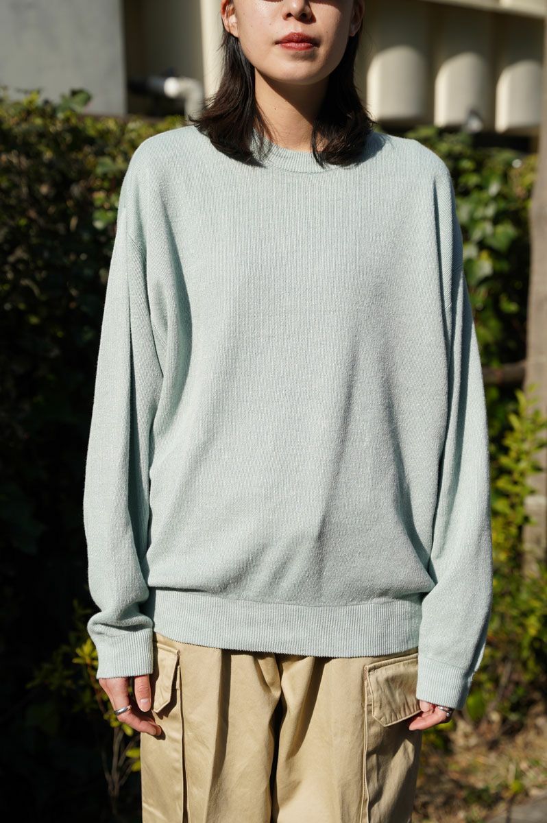 UNIVERSAL PRODUCTS - hemp crew neck knit -sage- 23ss | asterisk