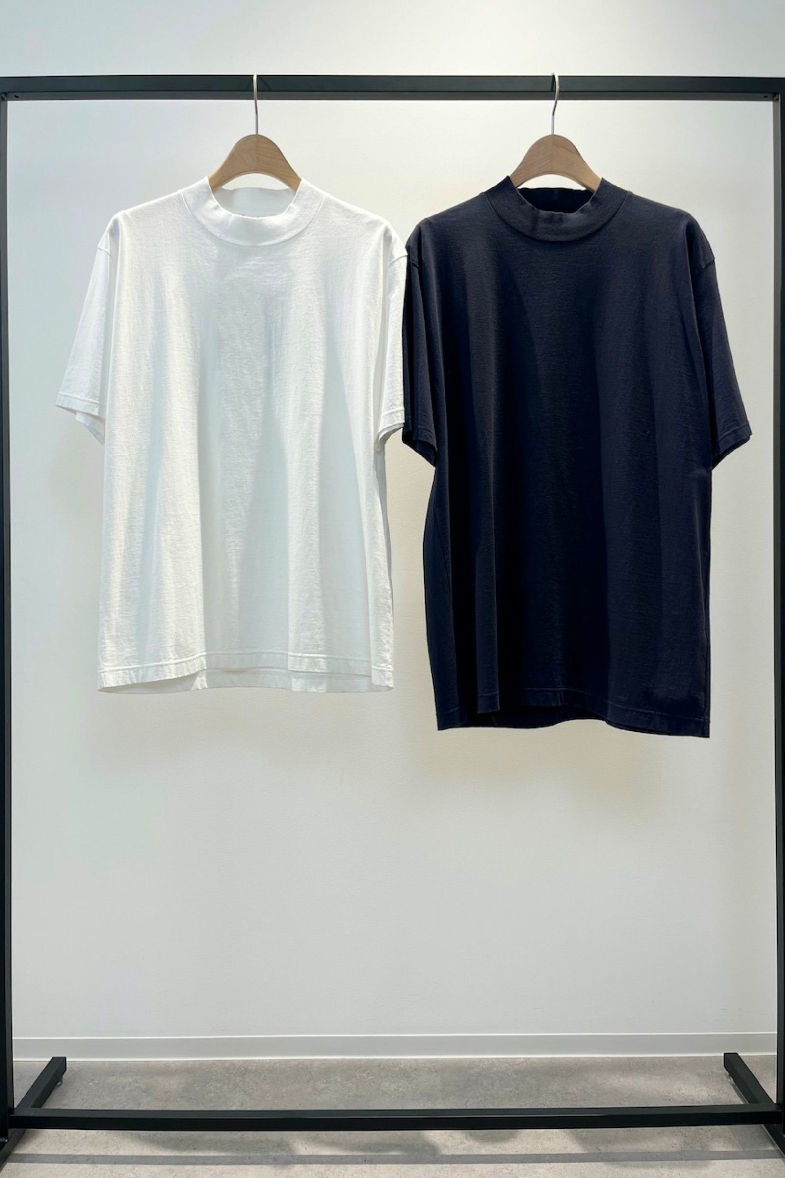 Y - organic cotton jersey mock neck s/s tee -navy- 23ss | asterisk