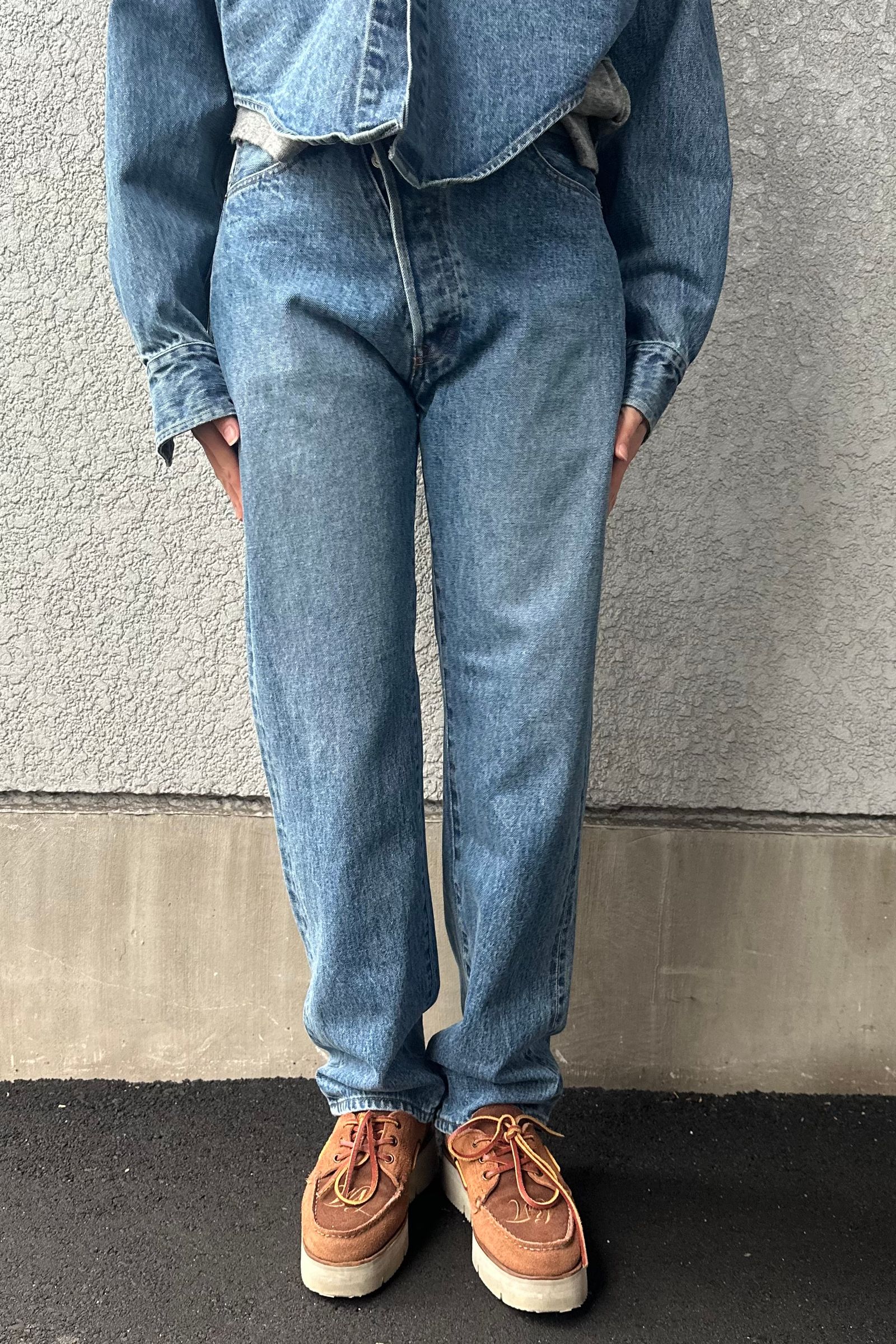 UNUSED - 14oz Denim Five Pockets Wide Pants -indigo- 24ss women 