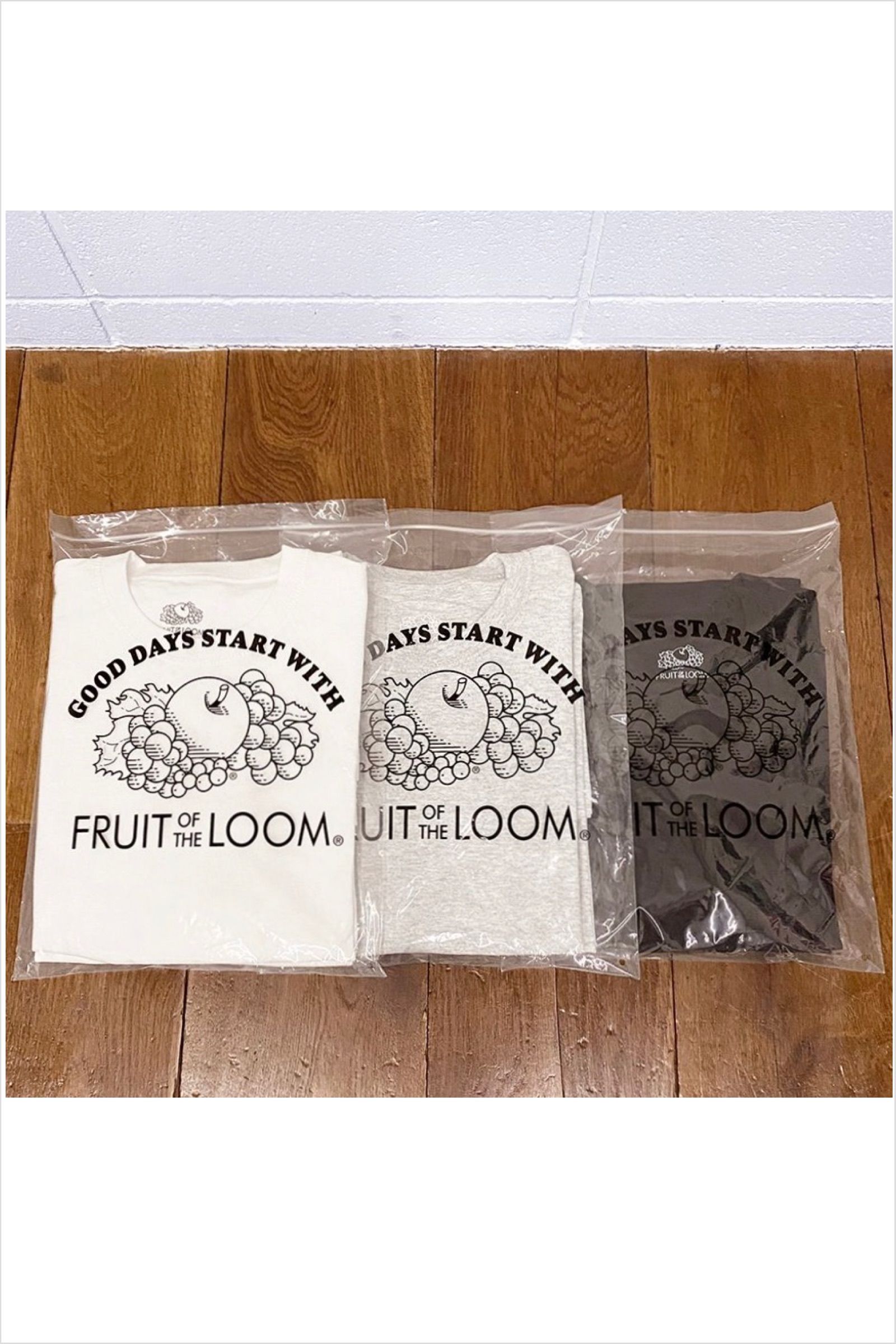 UNUSED - × fruit of the loom pack tee-white× black-23aw unisex