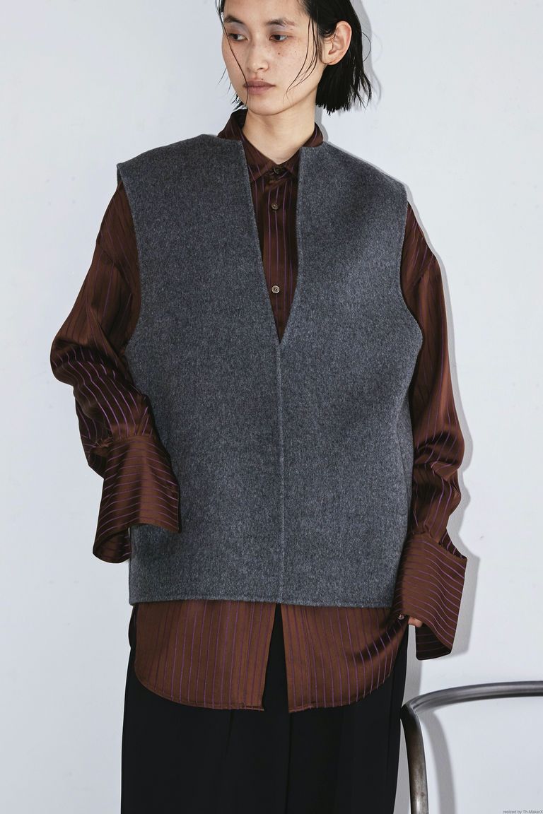 TODAYFUL - keyneck wool vest -charcoal grey- 22aw women | asterisk