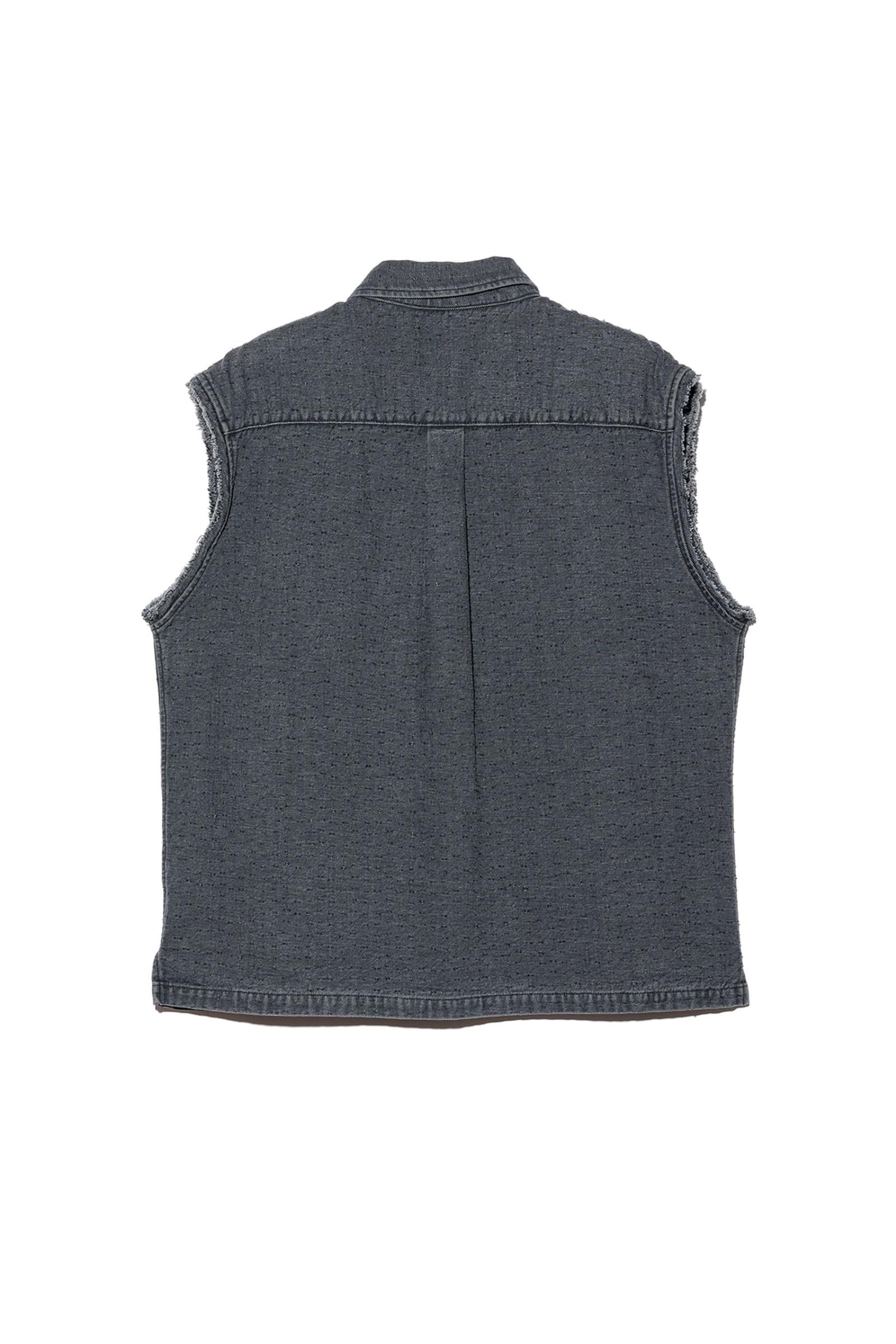 UNUSED - 12oz Sleeveless denim shirt -charcoal gray- 23aw