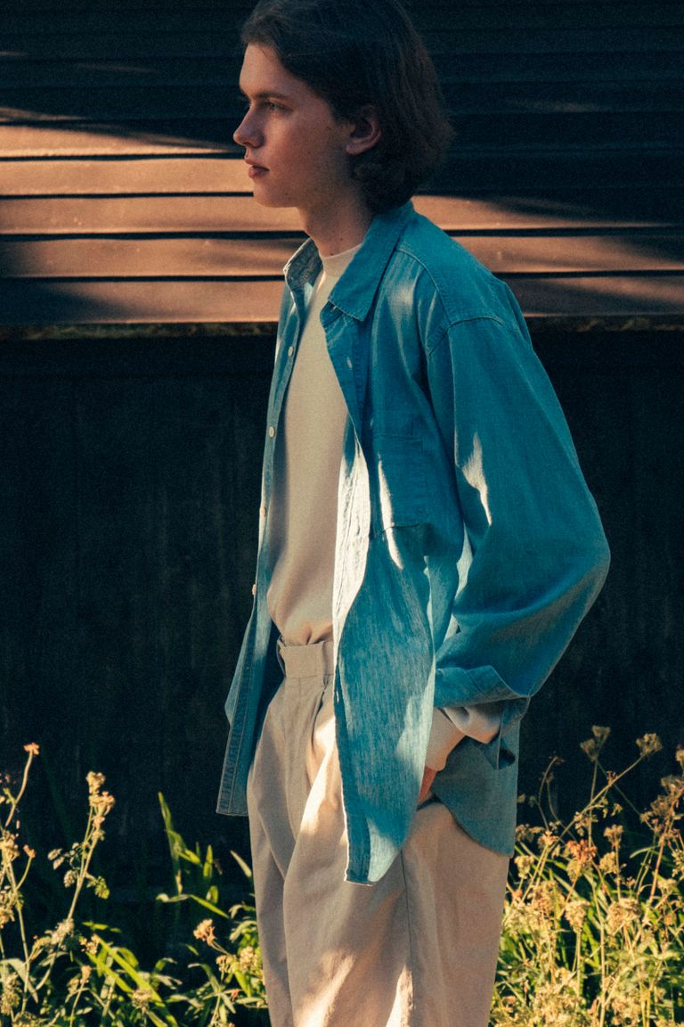 a.presse Washed Chambray ShirtINDIGO