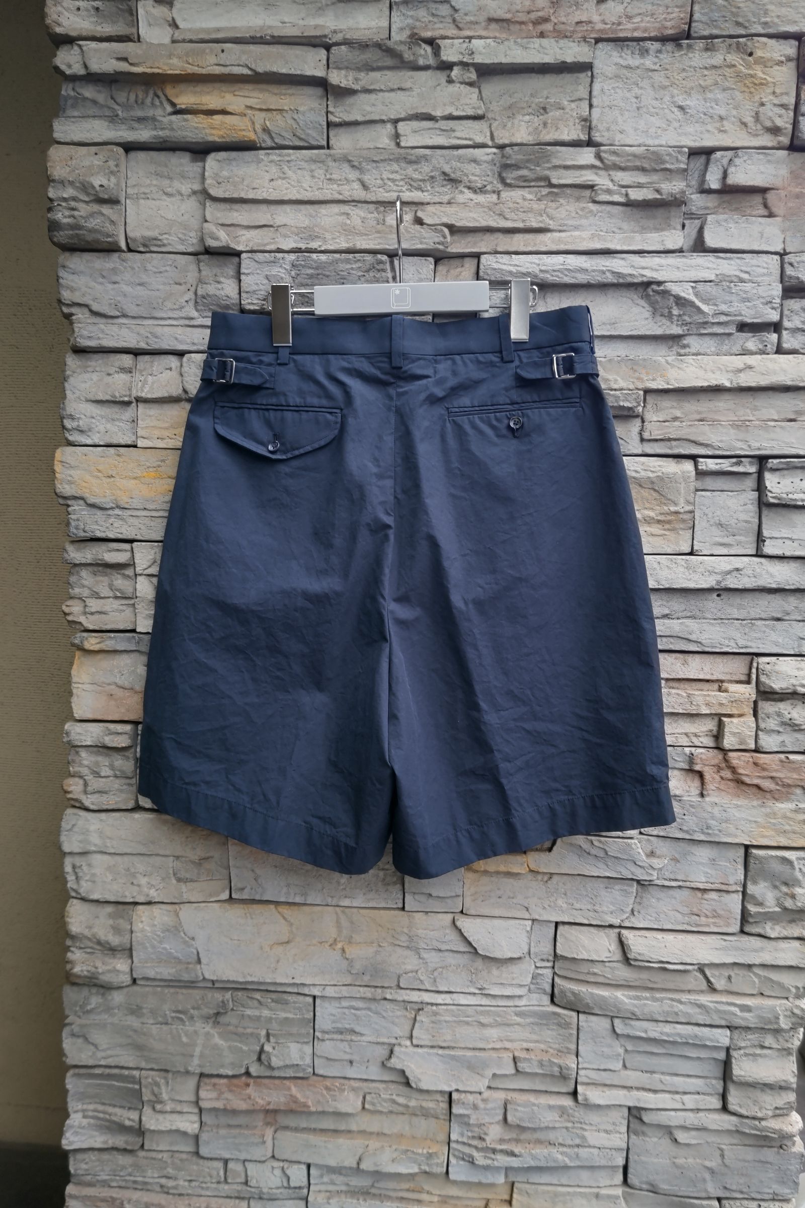 A.PRESSE - High Density Weather Cloth Shorts -navy- 23ss | asterisk