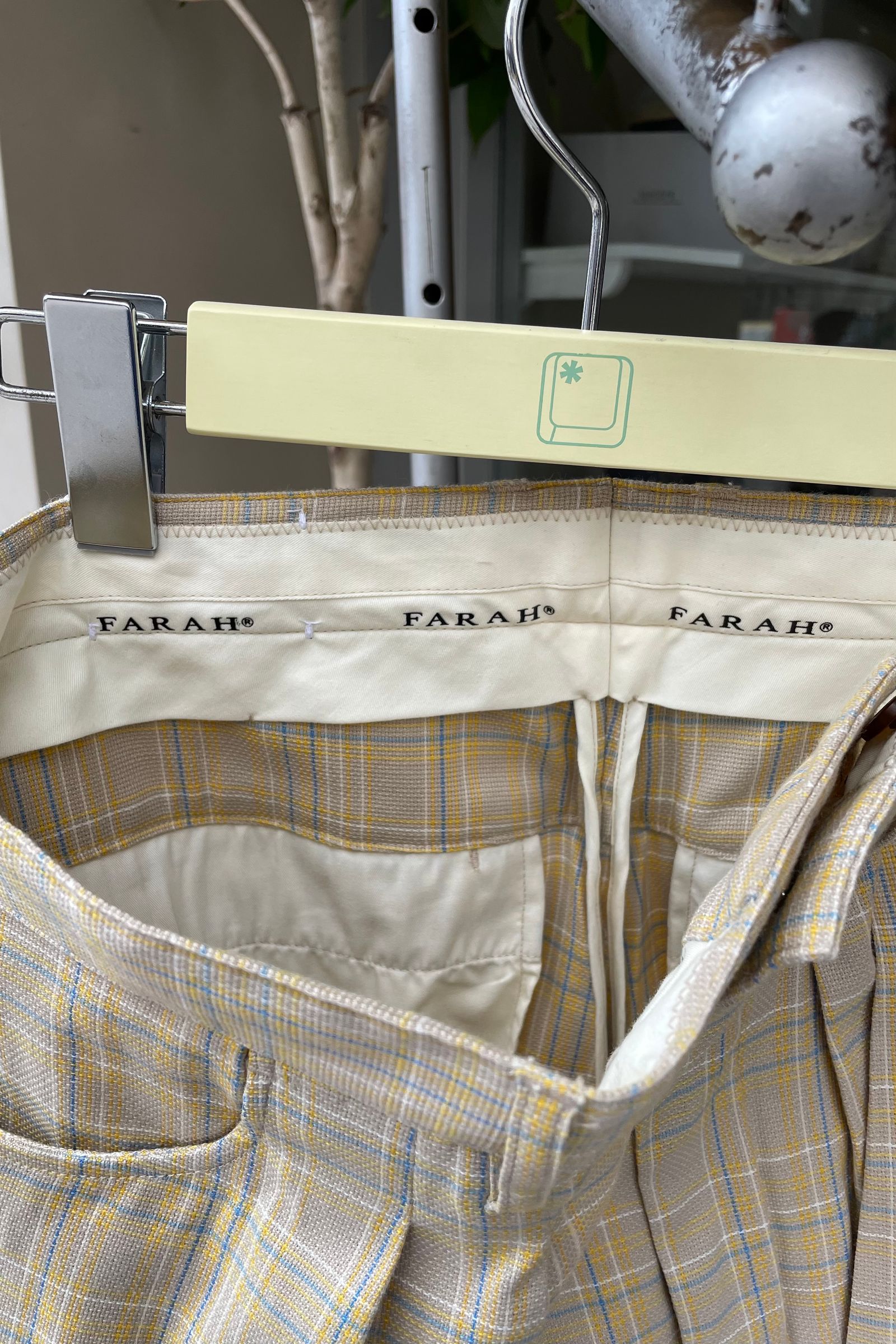 FARAH - 2タックワイドパンツ/スーベニアチェック-yellow- 23ss men