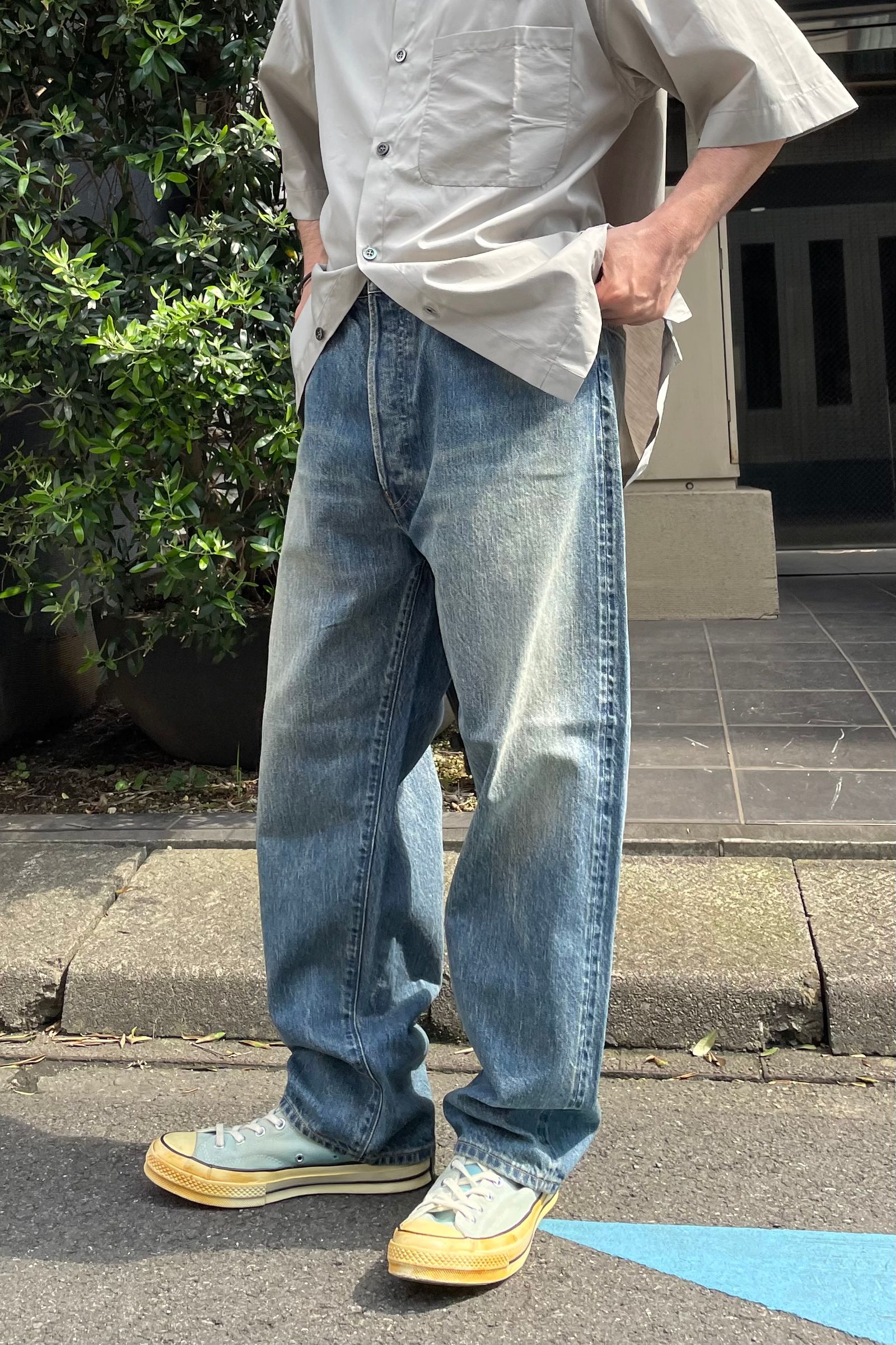 A.PRESSE No.22 Washed Wide Denim Pants - デニム/ジーンズ