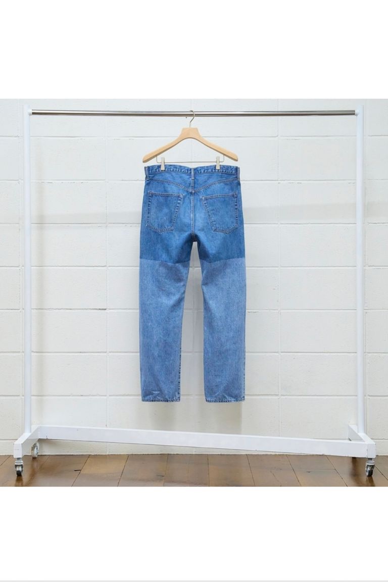 UNUSED - 13oz 2tone washed denim pants-indigo- 23ss | asterisk
