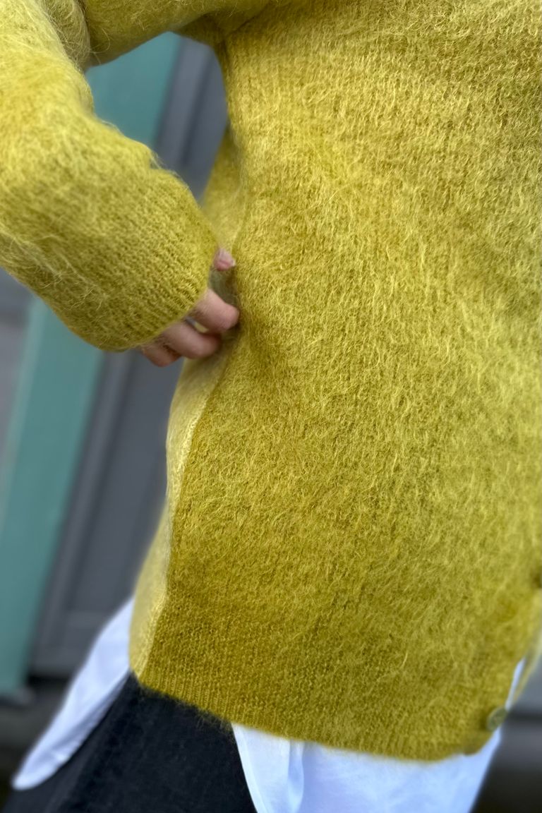 UNUSED - Gradation mohair cardigan -mustard- 23aw | asterisk