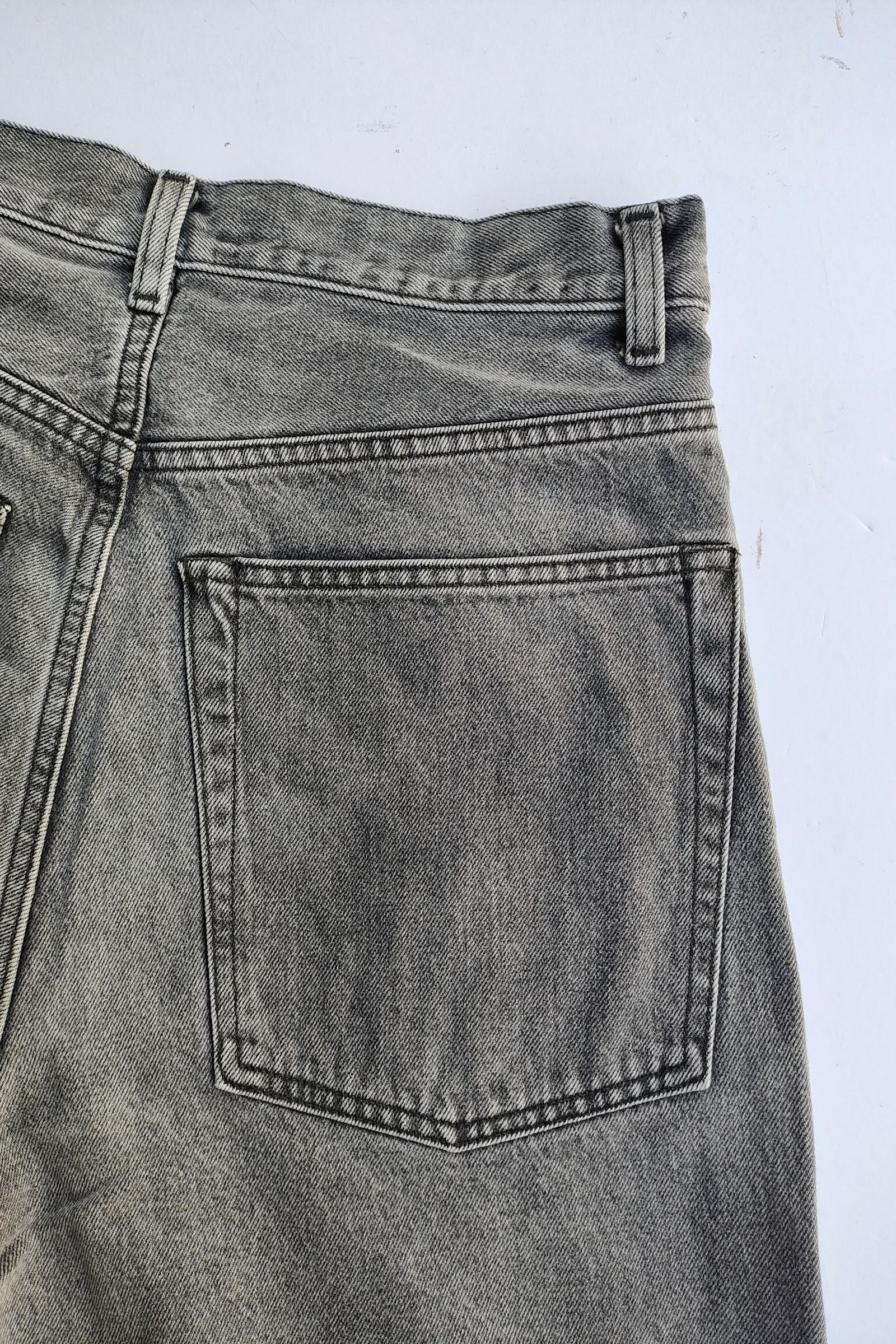 YLÈVE - 13.5oz DENIM BAGGY FADE ブラックデニムパンツ -ice