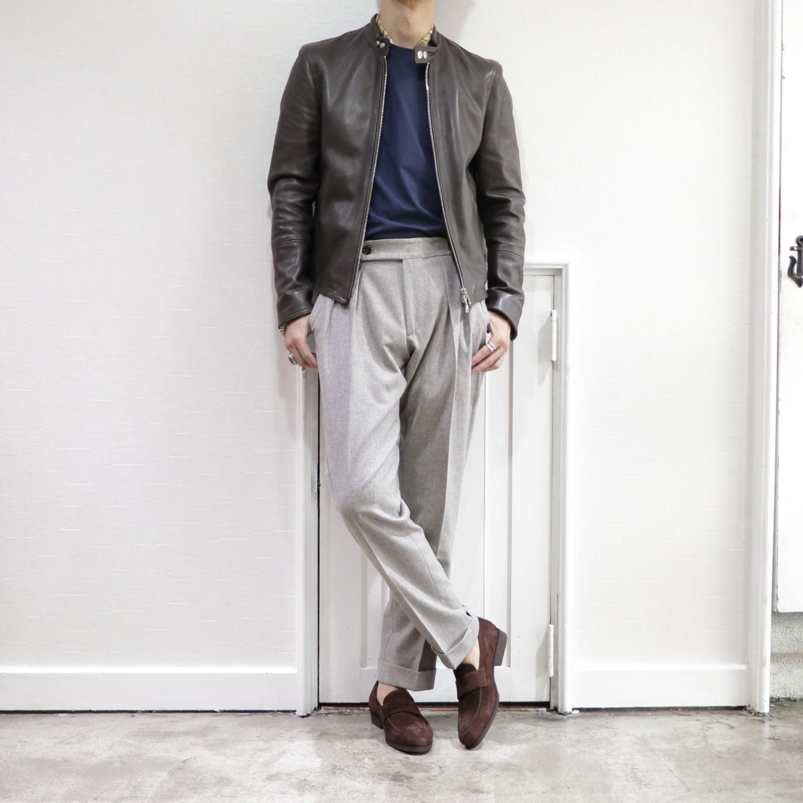 EMMETI - H UOMO アッカ ウォモ ラムレザー ライダース EMMETI - H UOMO アッカ ウォモ ラムレザー ライダース