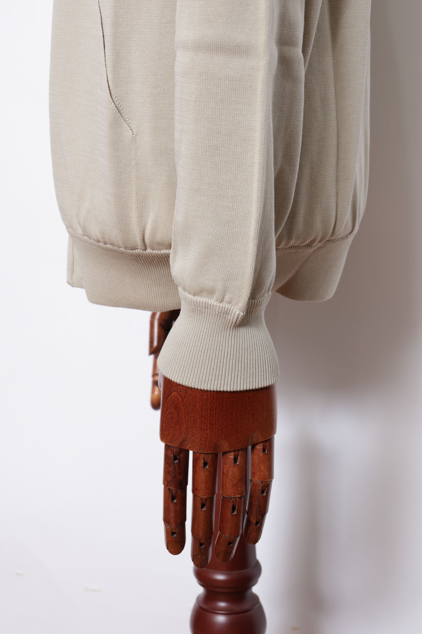 BZ1ML クレープコットン MA-1型 ジップアップニット / ベージュ 0040