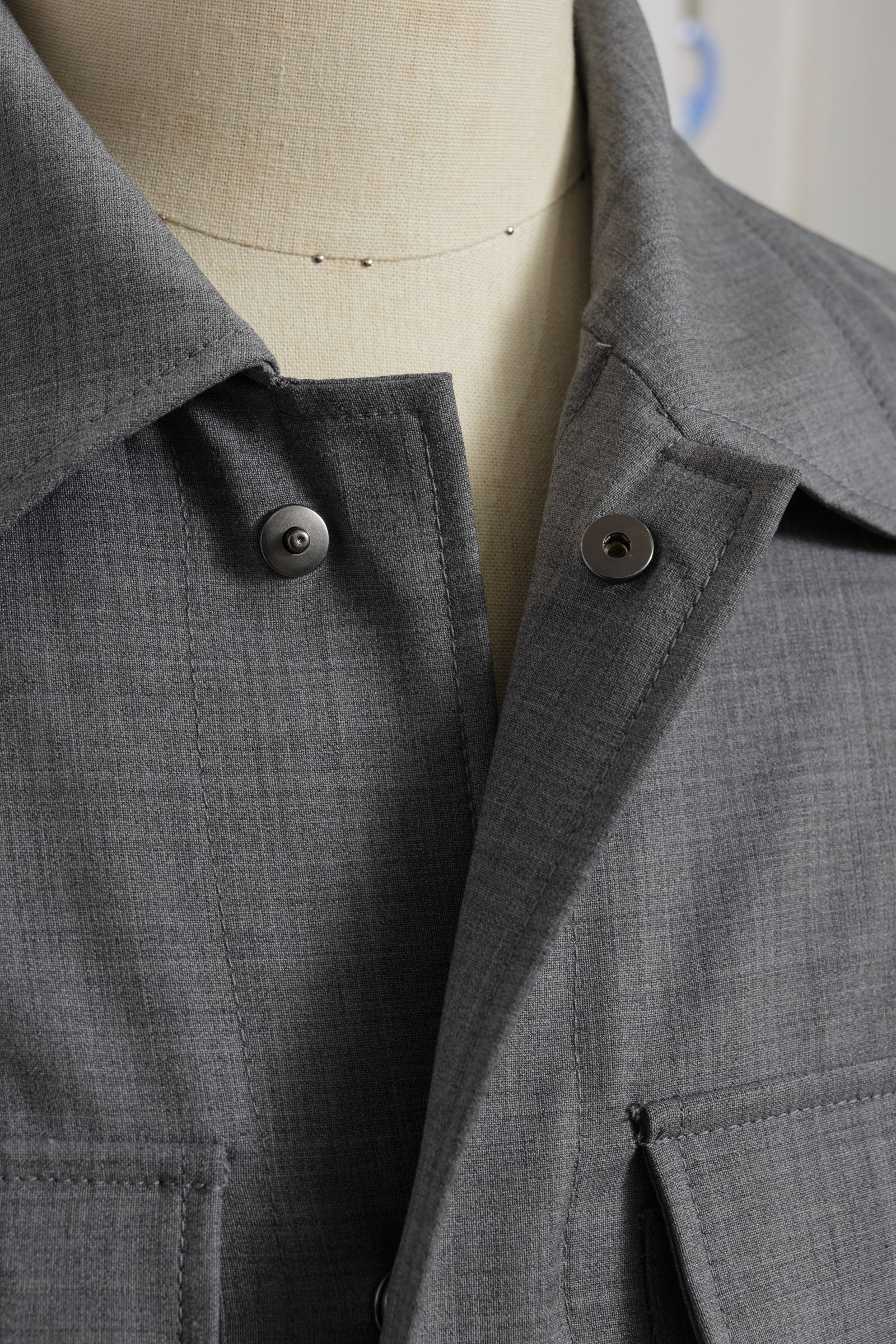 【セットアップあり】JWORK MAN ストレッチウール CPOジャケット / グレー