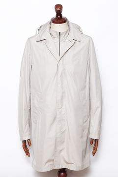 高密度ポリエステル 脱着式フード チェスタコート / アイボリー 1985