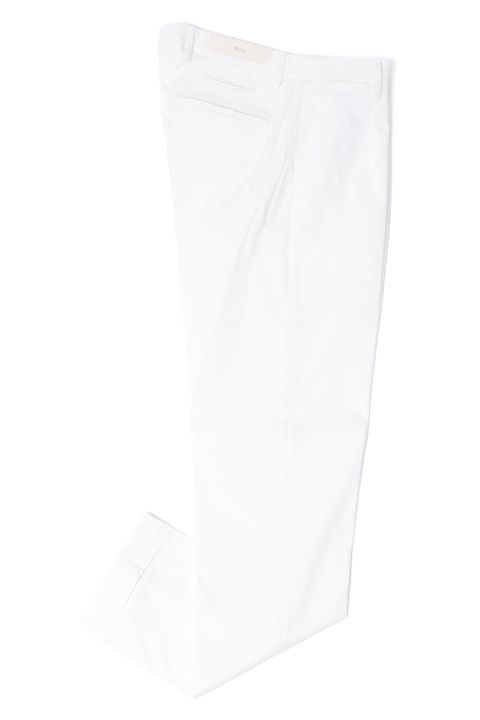 【干場氏モデル】BG07 コットンストレッチ ワンプリーツ テーパードパンツ / ホワイト 0120