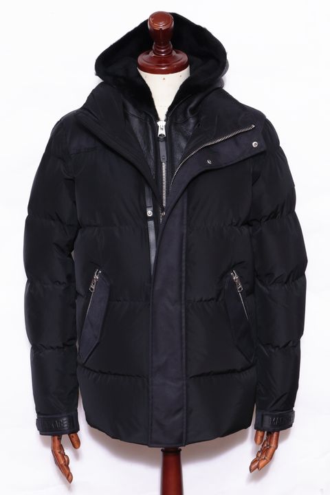 RILEY  ムートンコンビ ハイブリッド ダウンジャケット / ブラック