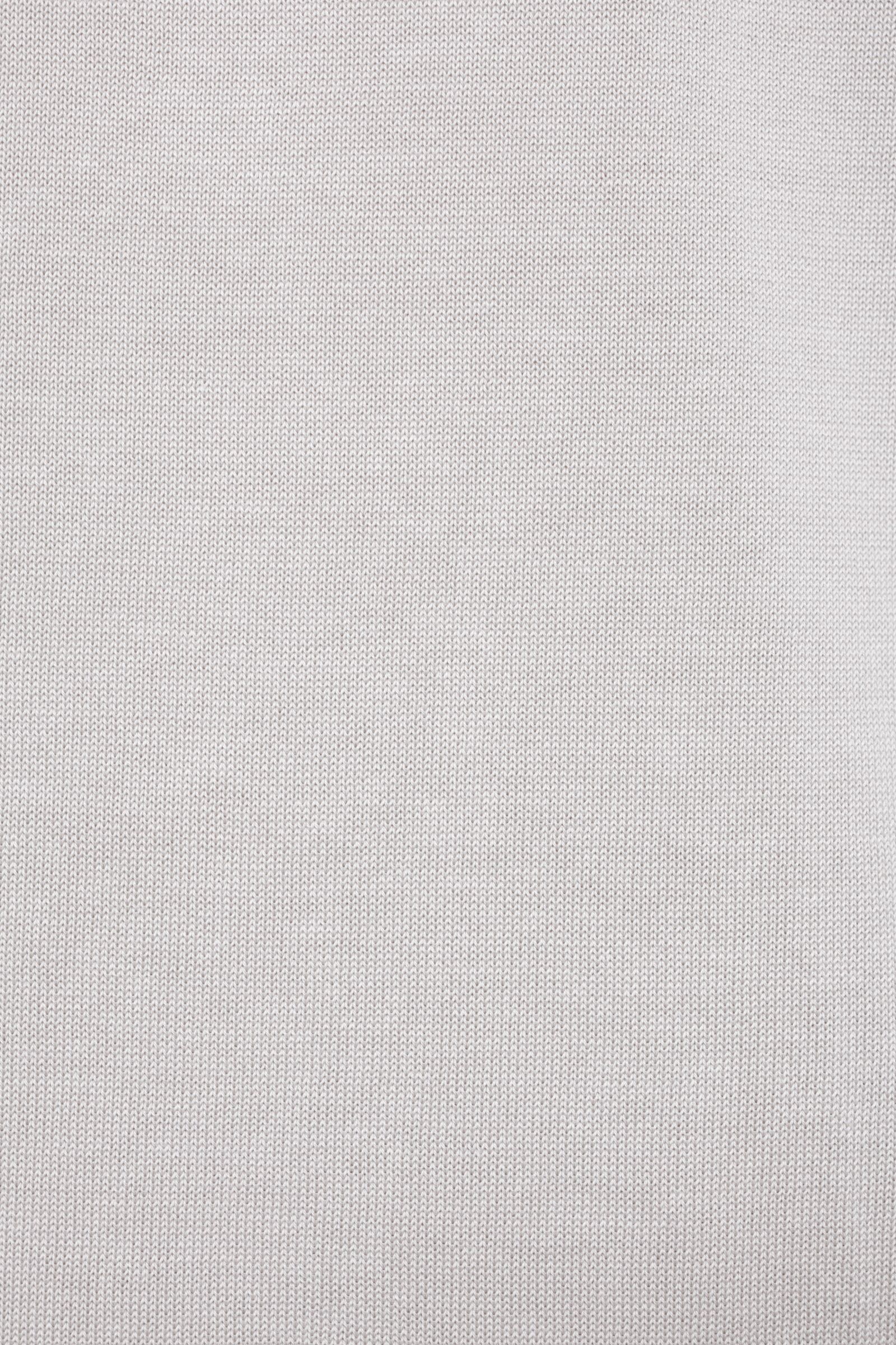 BB3MLT クレープ コットン ニット ハイゲージ スタンドカラー カーディガン / ライトグレー 0902