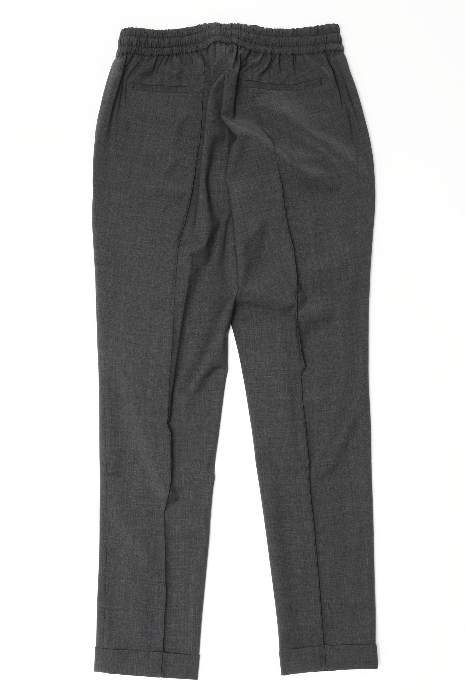 サイズ52まで【干場義雅氏 別注モデル】H DUE 永久クリース ストレッチウール パンツ / チャコールグレー