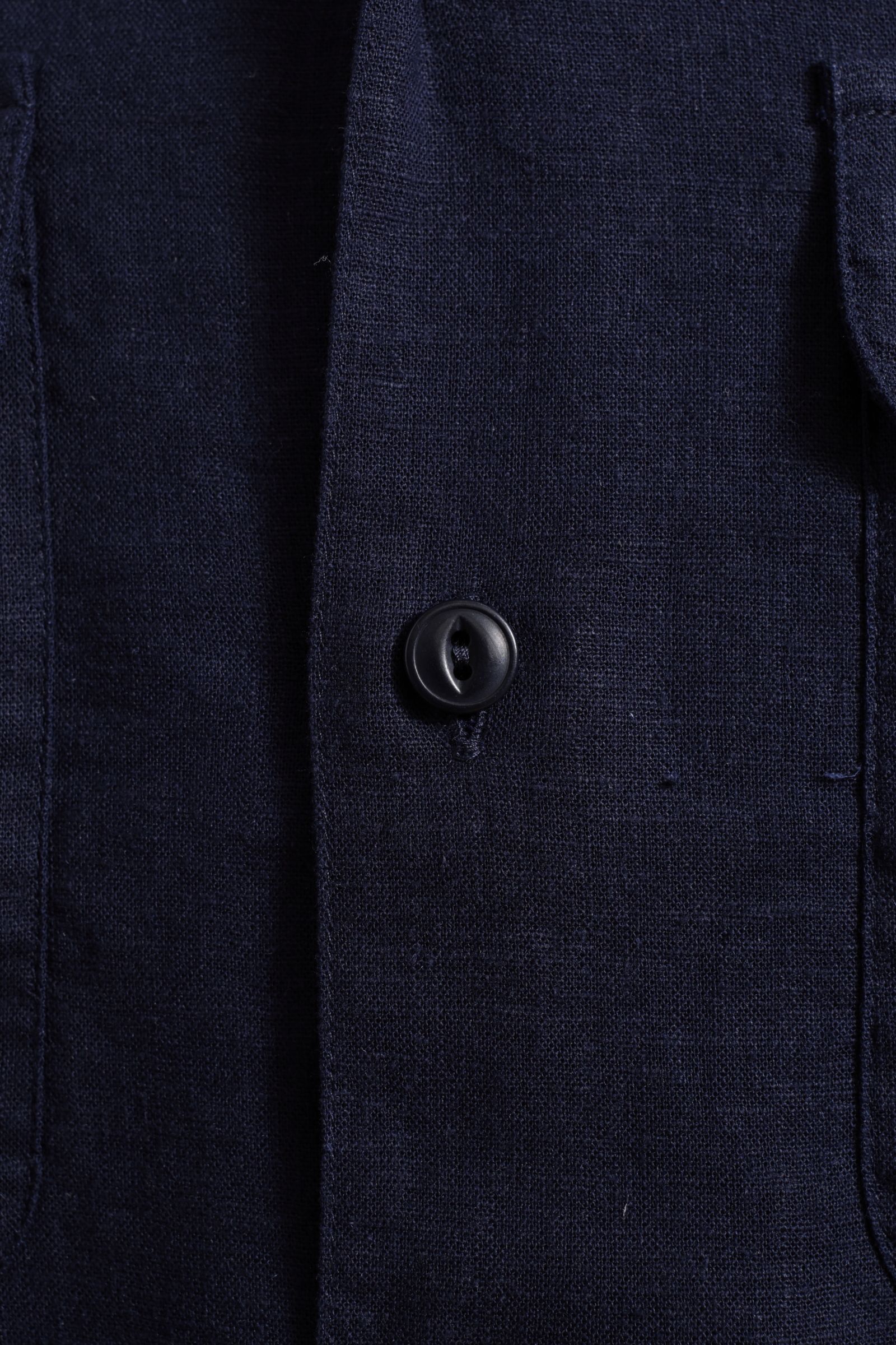 GR148LJ ヴィスコースリネン オープンカラー 半袖シャツ / ネイビー