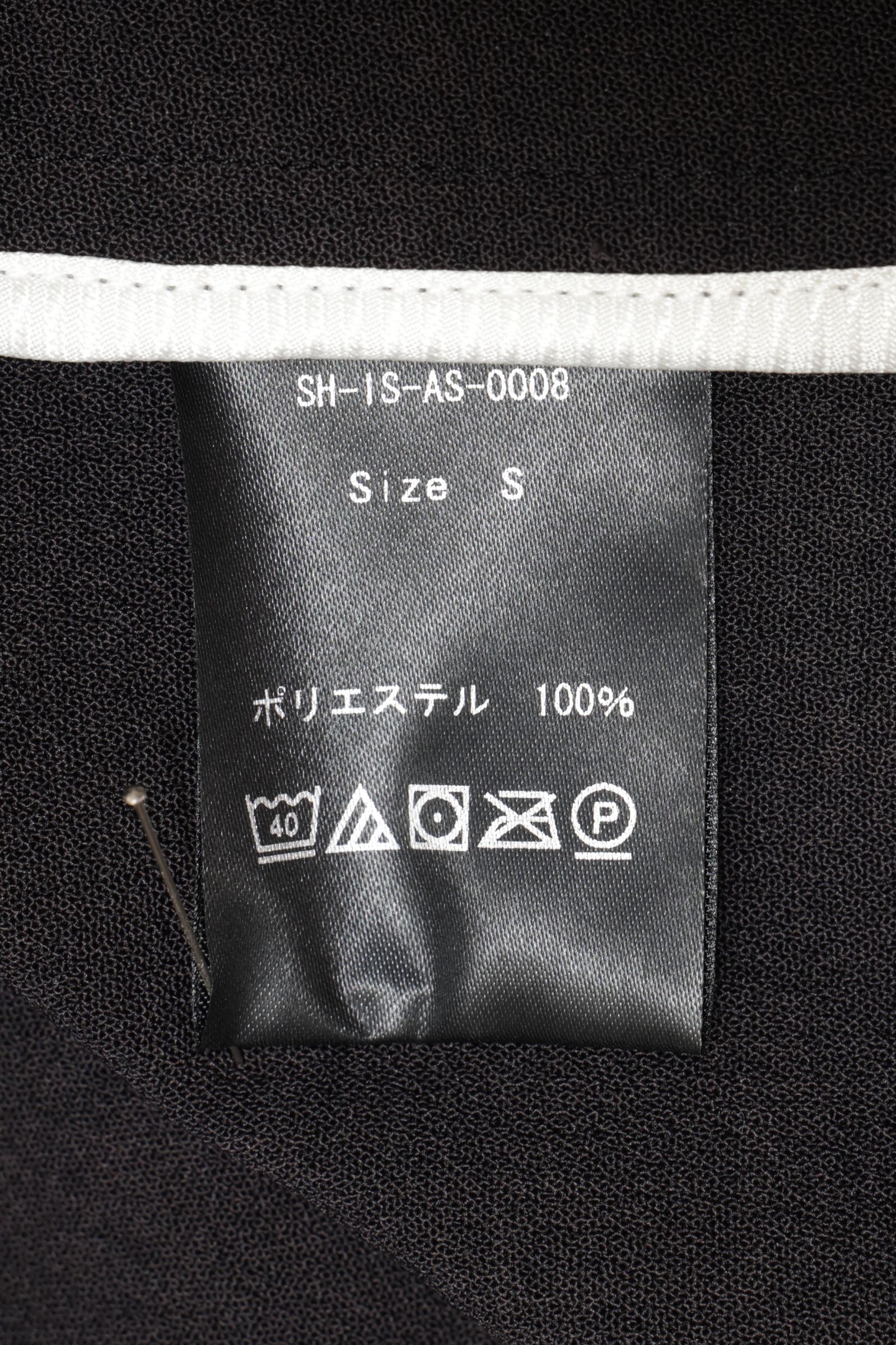 SHISAS0008 ポリエステル ショートスリーブモックネック カットソー / ブラック