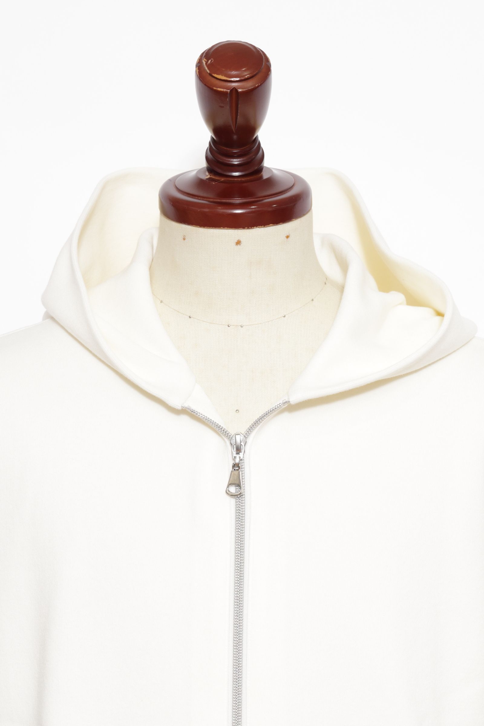【セットアップあり】arteccoシリーズ #0418 コットン ニット ジップアップパーカー / White ホワイト