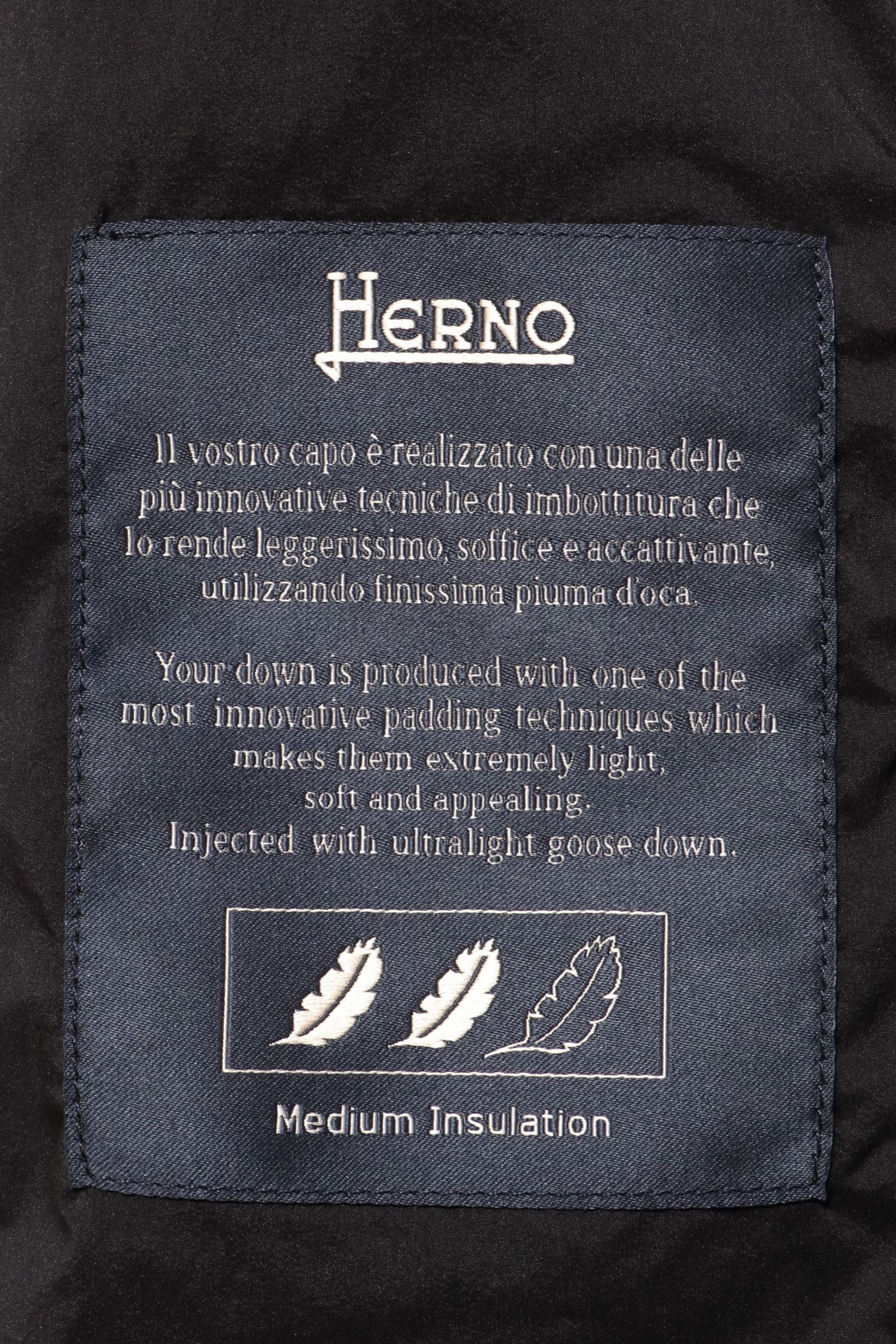 HERNO - PI011ULE ナイロン Gジャン型 ダウンジャケット / ブラック