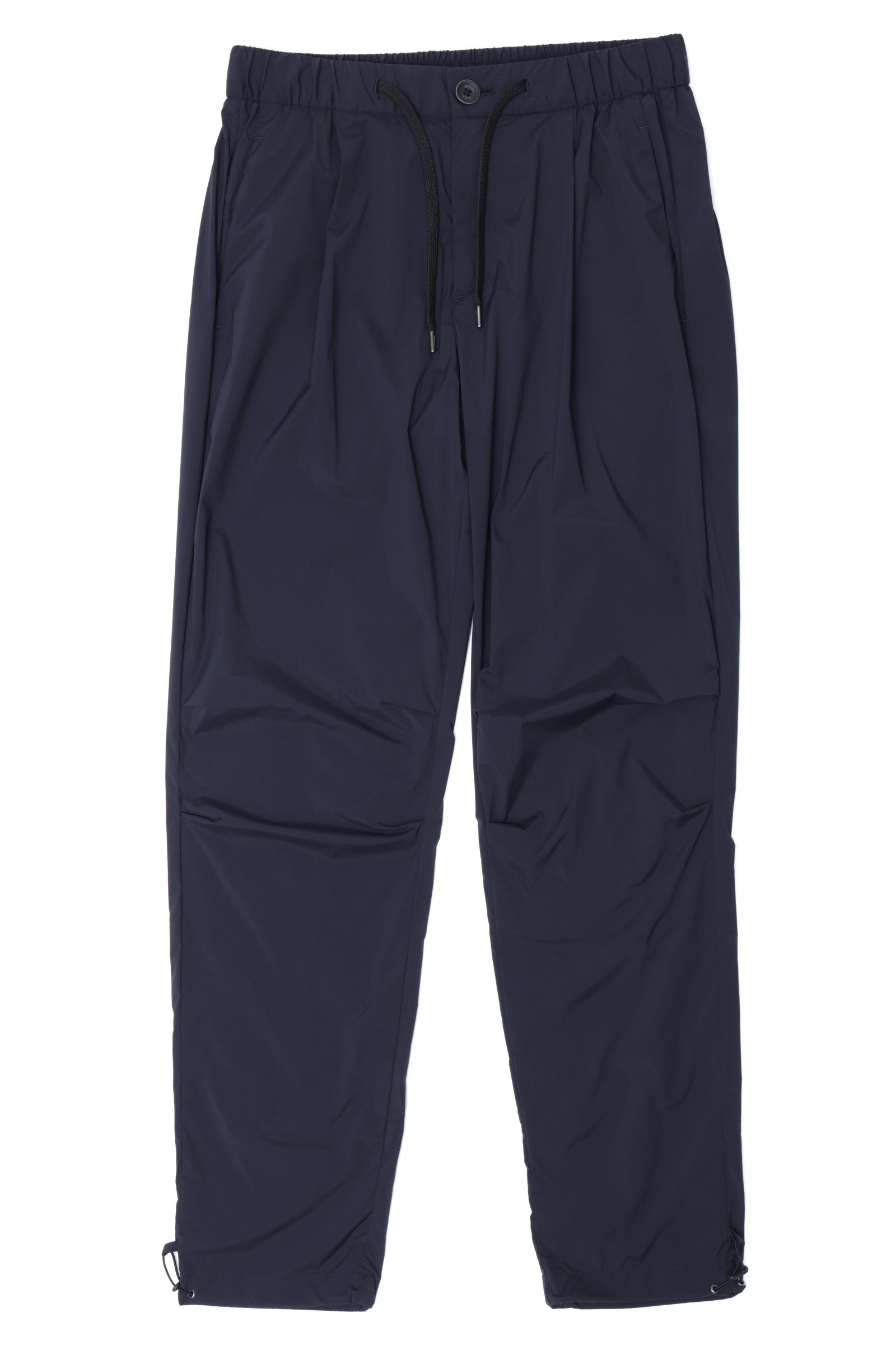 LIGHT NYLON STRETCH 1プリーツ テーパード シャーリングパンツ / ブラック 9300