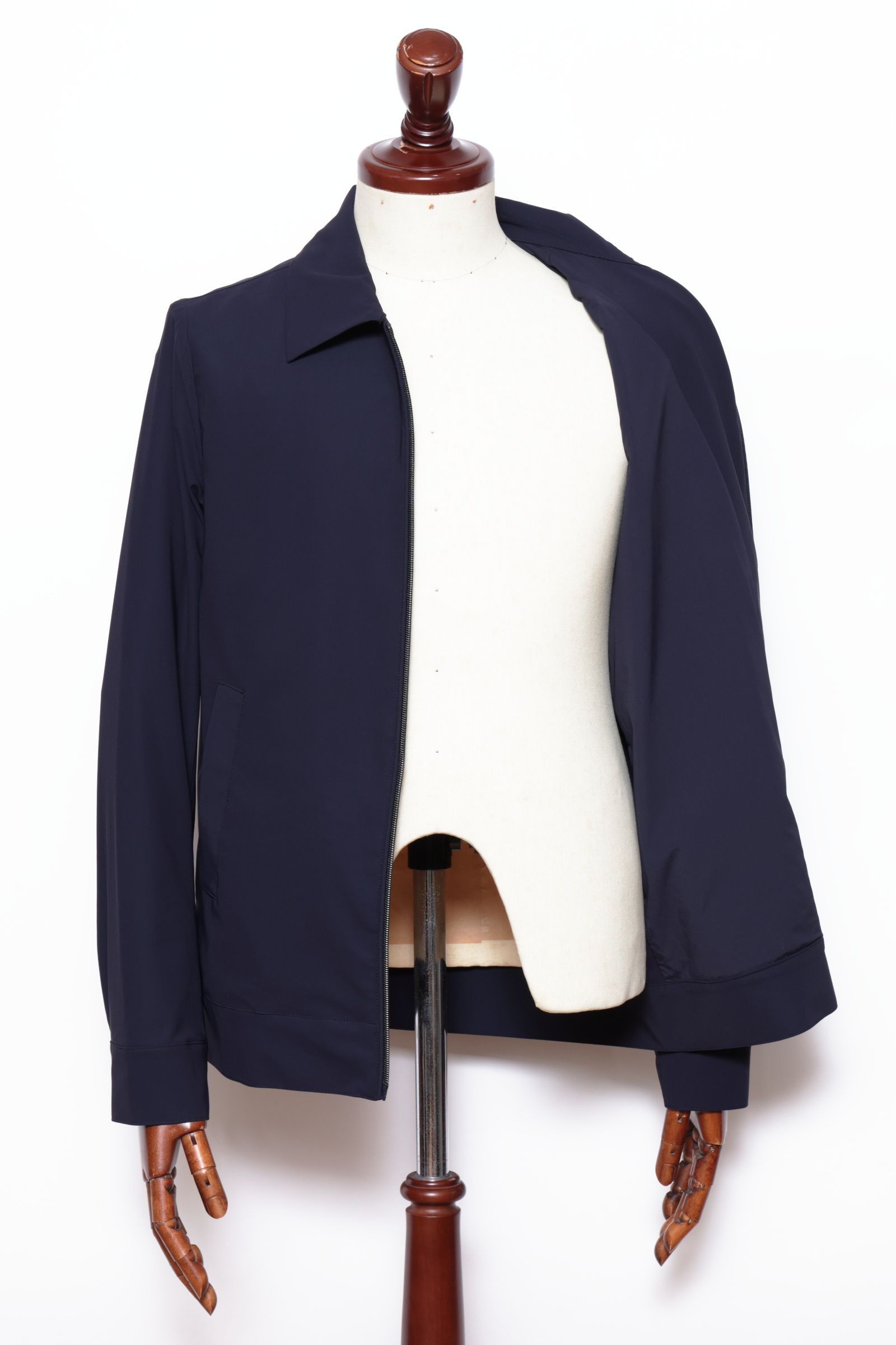 【セットアップあり】ストレッチ ナイロン ジャージ アビエイター ジャケット  / ネイビー