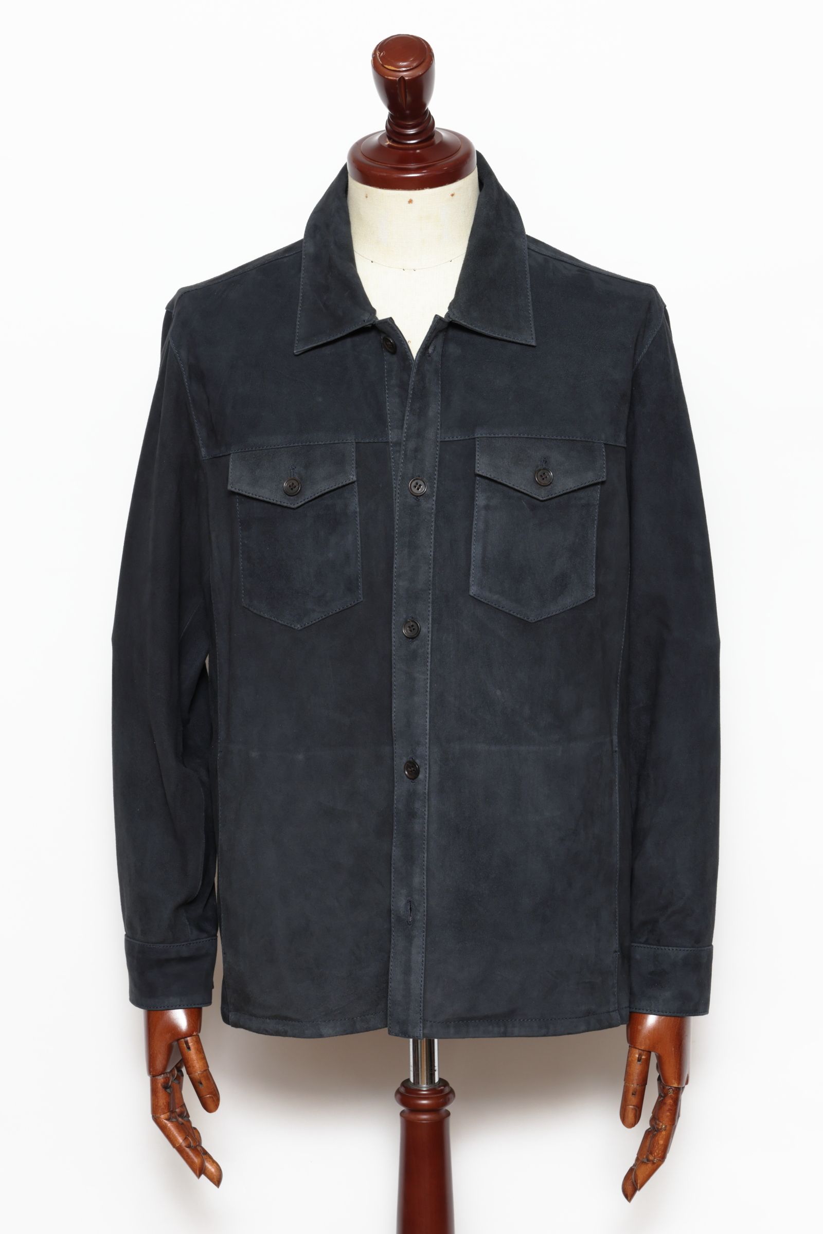 DEX ゴートスウェード シャツジャケット / ROYAL ネイビー