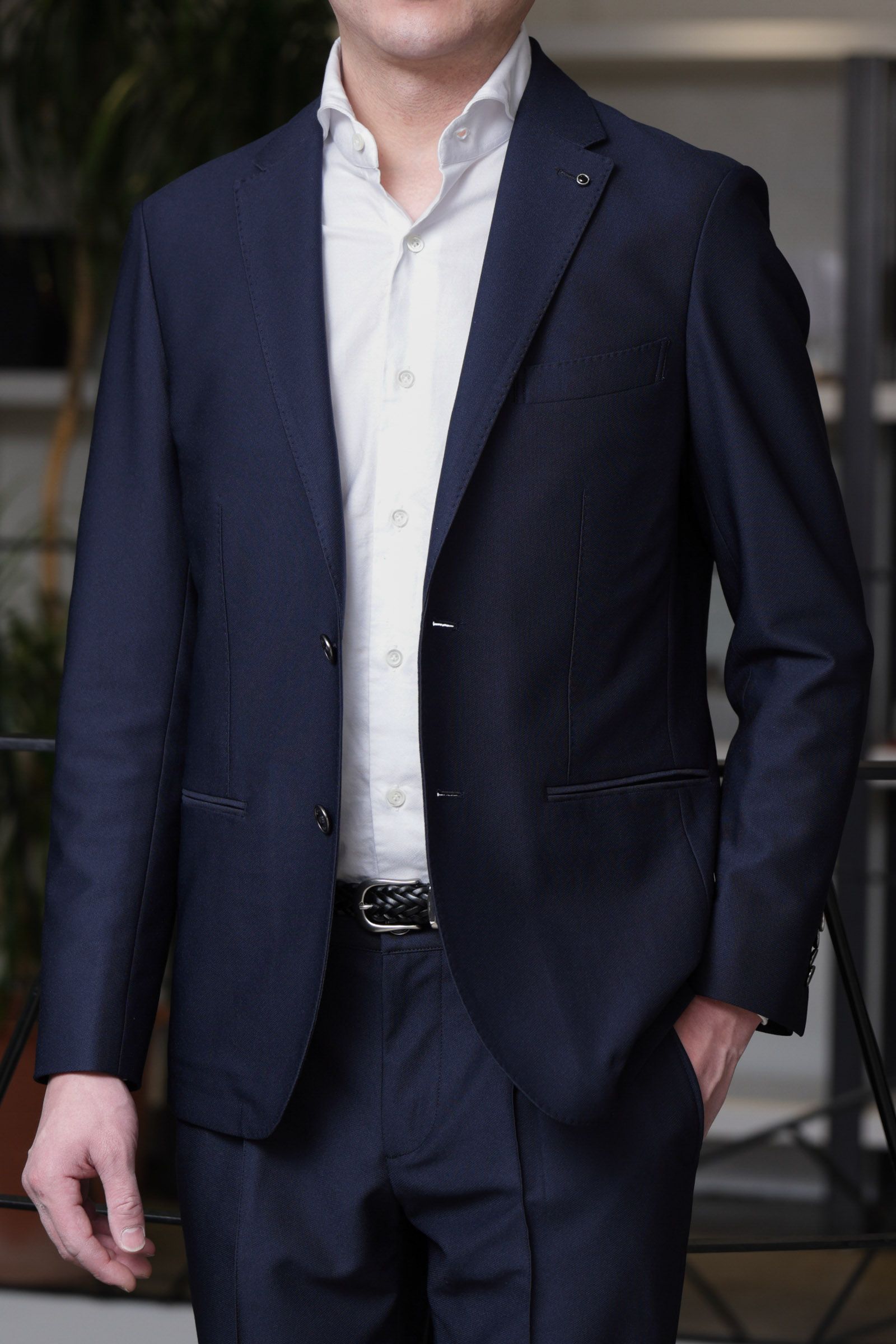 CERIMONIA ハイブリッド ニット ジャージ セットアップスーツ/ NVY ネイビー