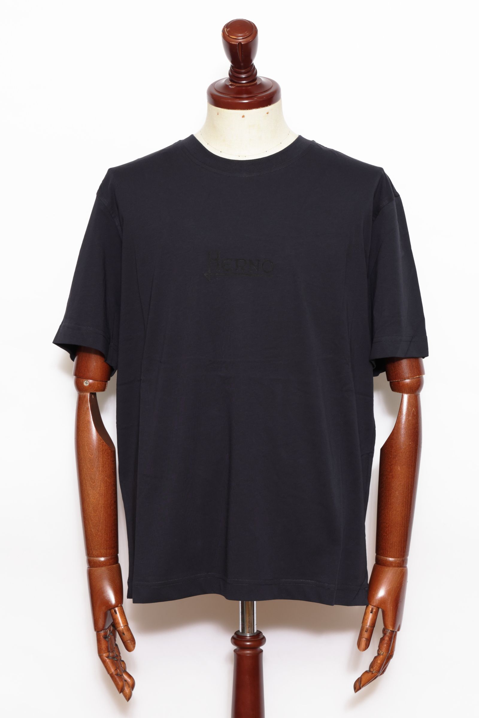 JG00045UR エンボスロゴ クルーネック コットンジャージー Tシャツ / ネイビー 9200
