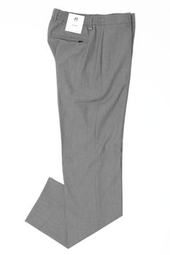 サイズ52まで ACTIVE ウール調 ポリエステル ストレッチ ノープリーツ ドレスパンツ / グレー