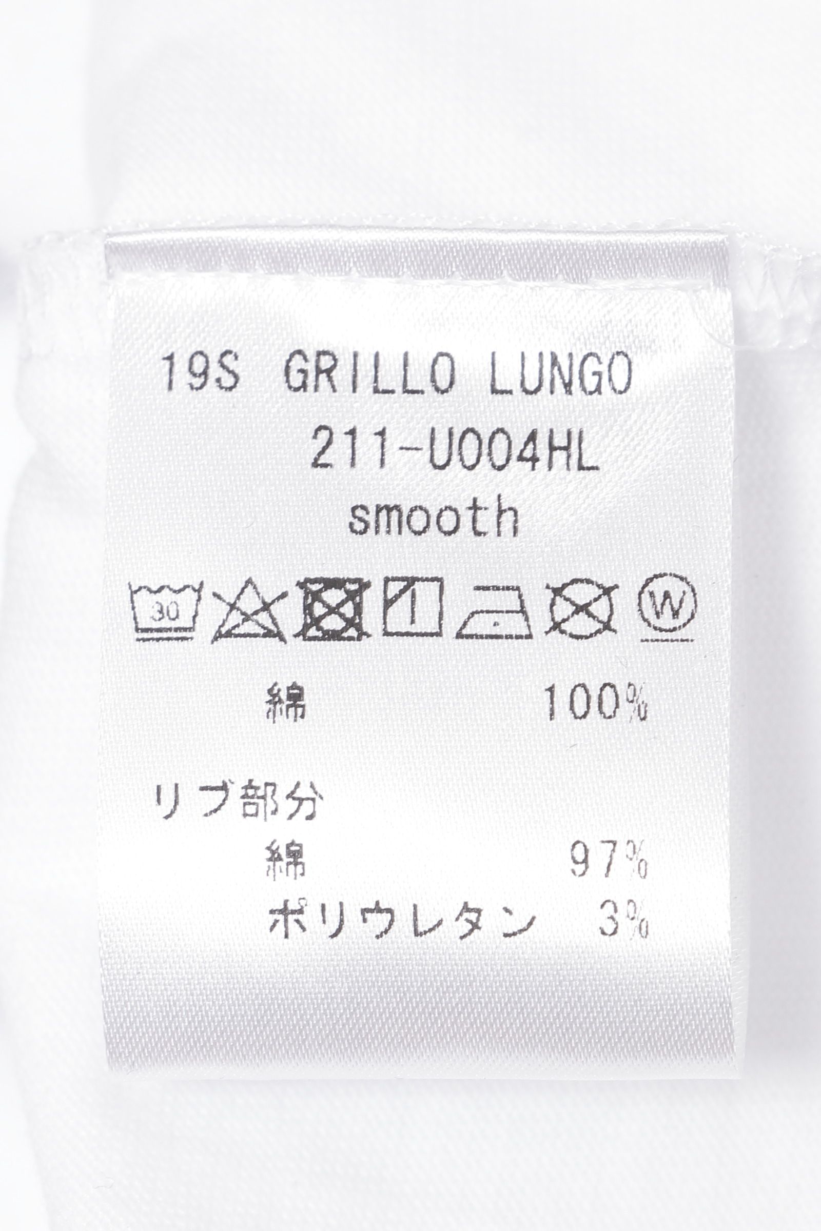 GRILLO LUNGO コットン ヘンリーネック 長袖 カットソー / ホワイト