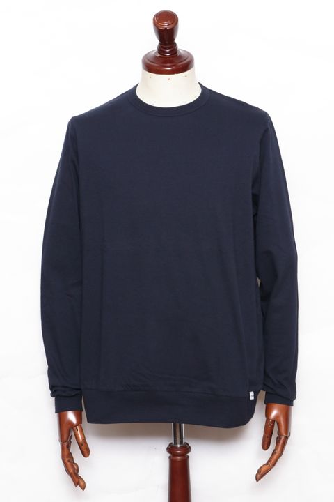 【サイズ50まで】NEBBIOLO LUNGO コットン クルーネック 長袖 カットソー / ネイビー 670