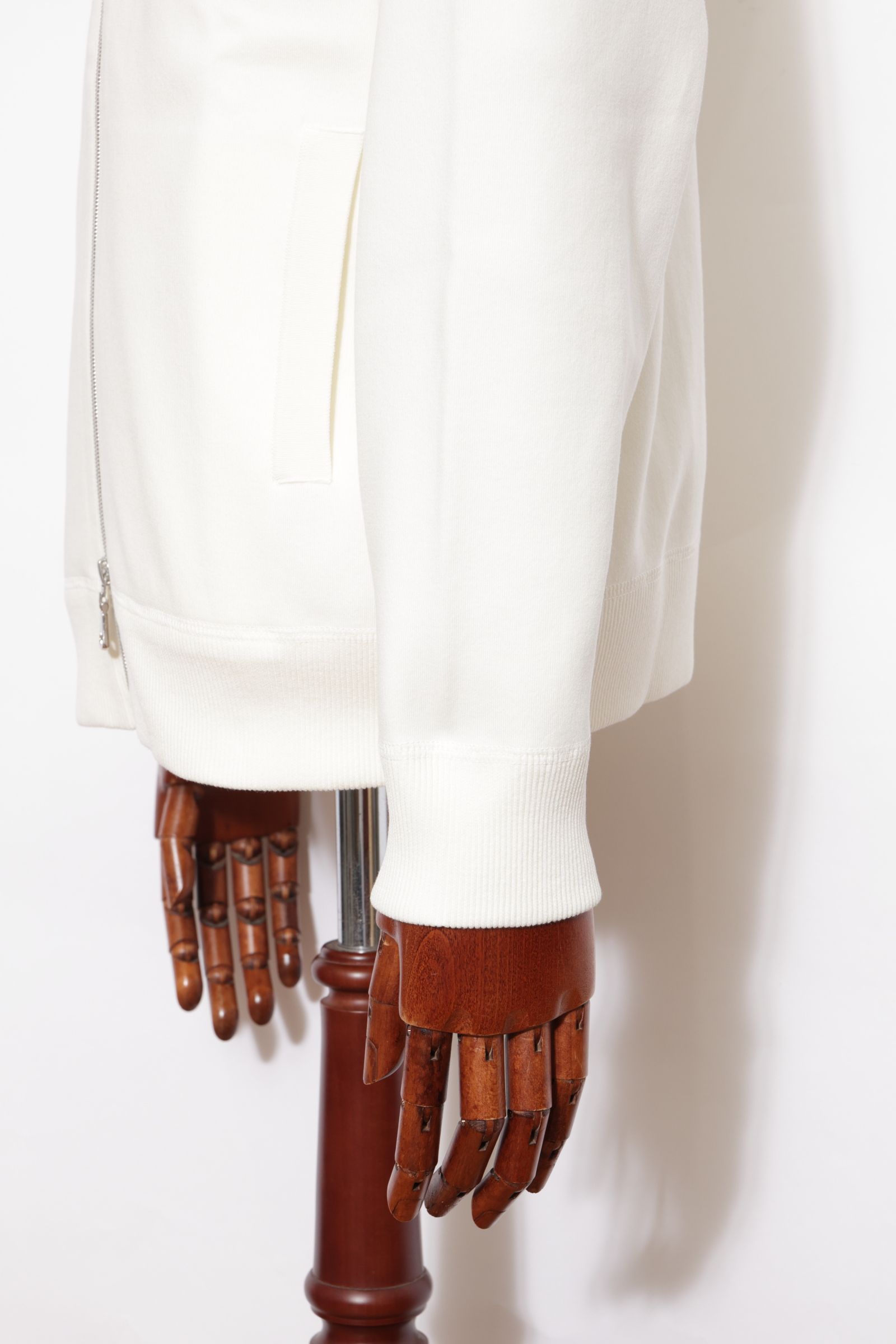 【セットアップあり】arteccoシリーズ #0418 コットン ニット ジップアップパーカー / White ホワイト
