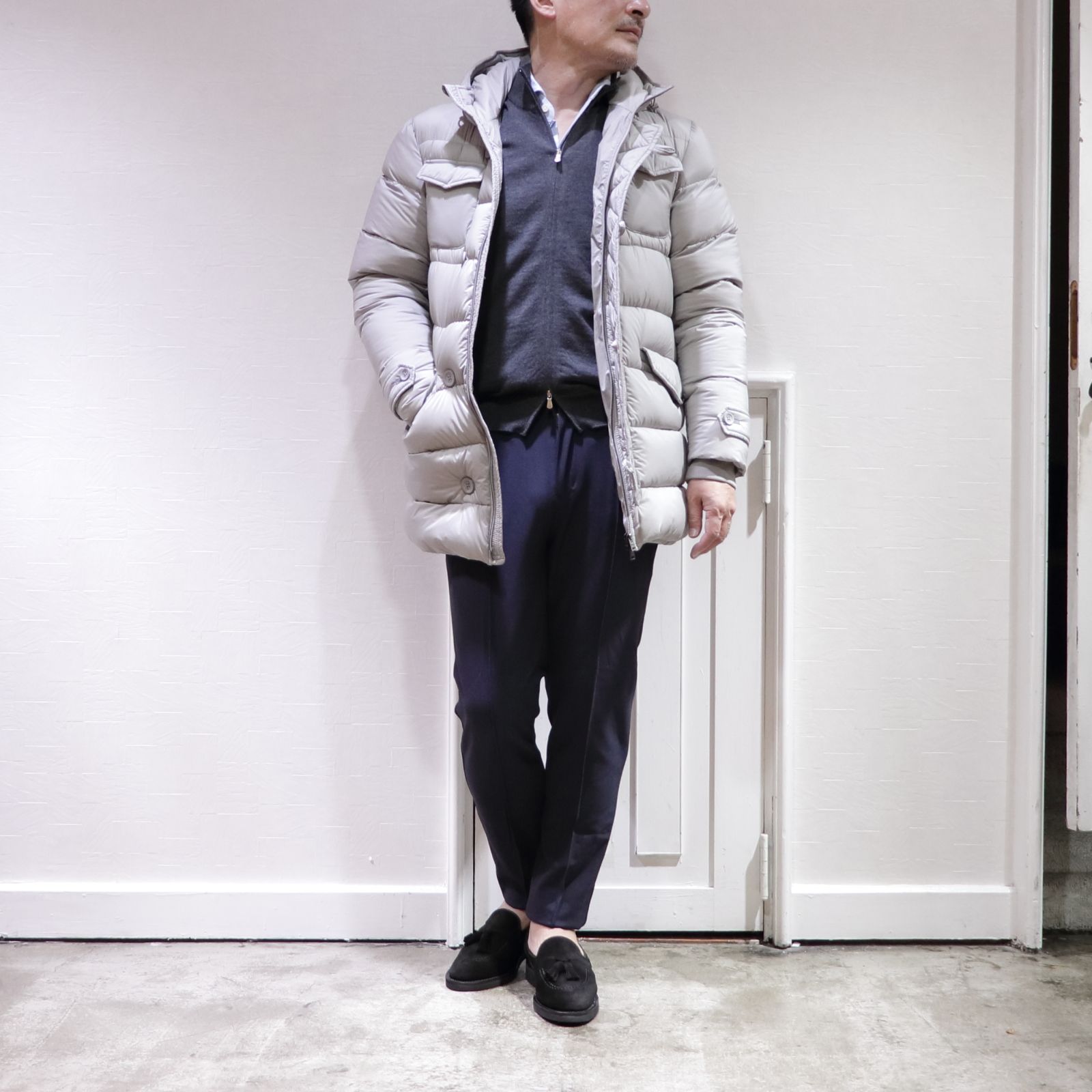 Gran Sasso - 12Gメリノウール ダブル ZIP スタンドカラー