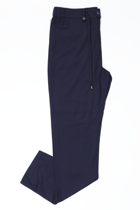 【セットアップあり】ストレッチ ナイロン ジャージ シアサッカー 1プリーツ シャーリングパンツ  / ネイビー