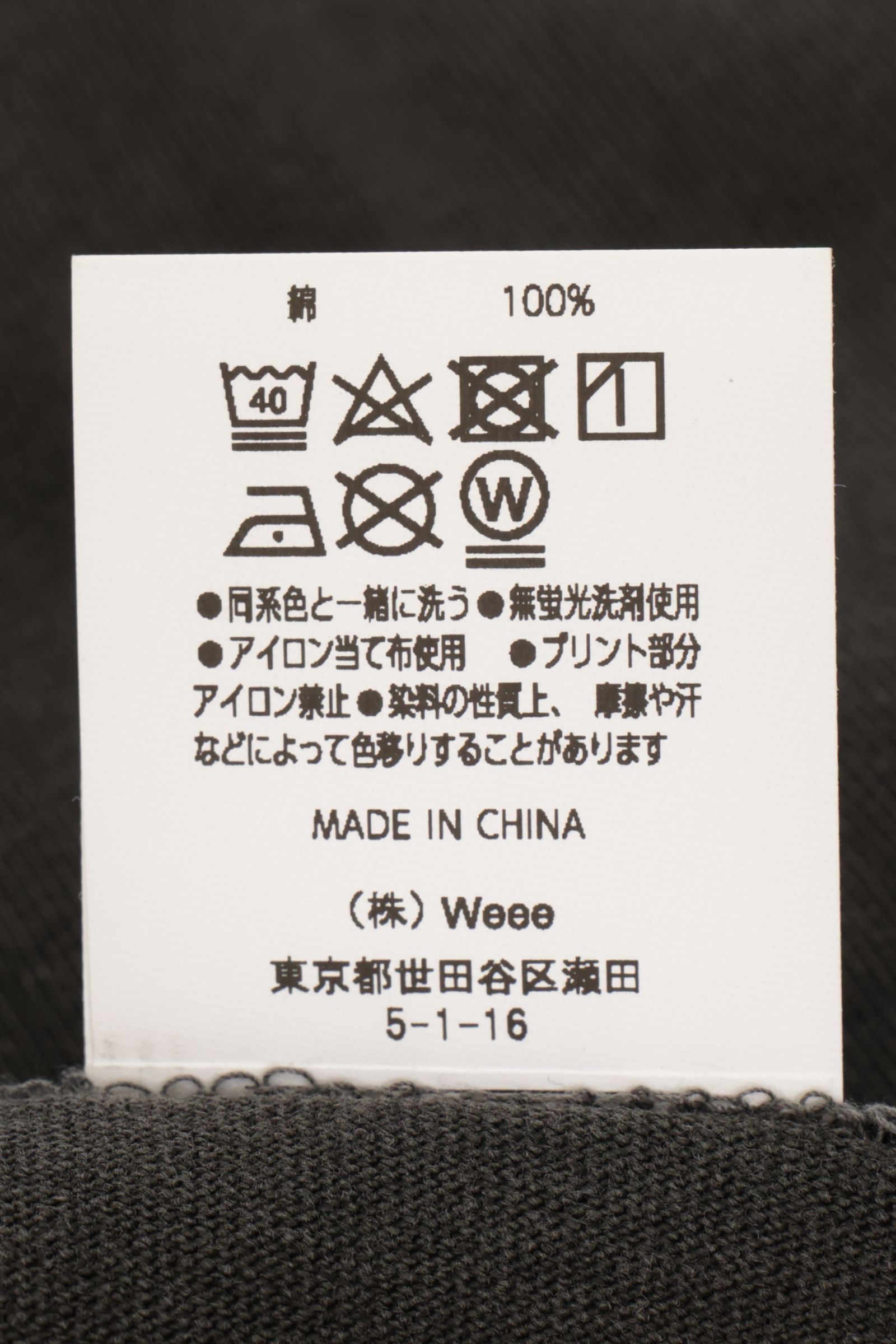 犬 &富士山 刺繍風 フロッキープリント ルーズフィット スーベニア コットン カットソー / ヴィンテージ グレー