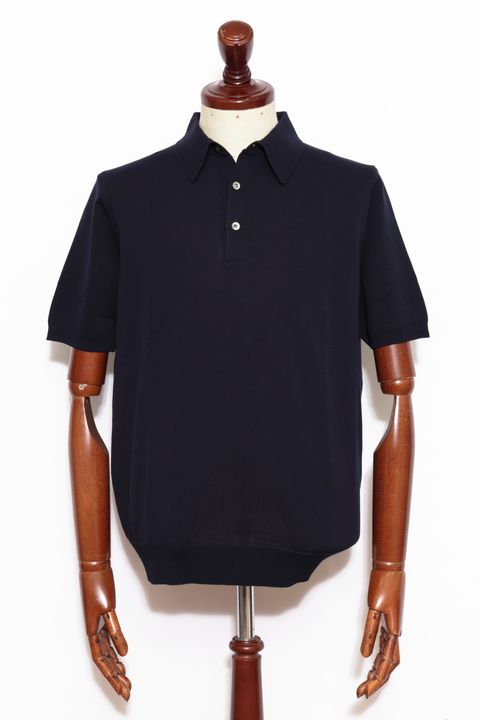 terriorシリーズ #4249 シーアイランドコットン ハイゲージ ニットポロ / Navy ネイビー