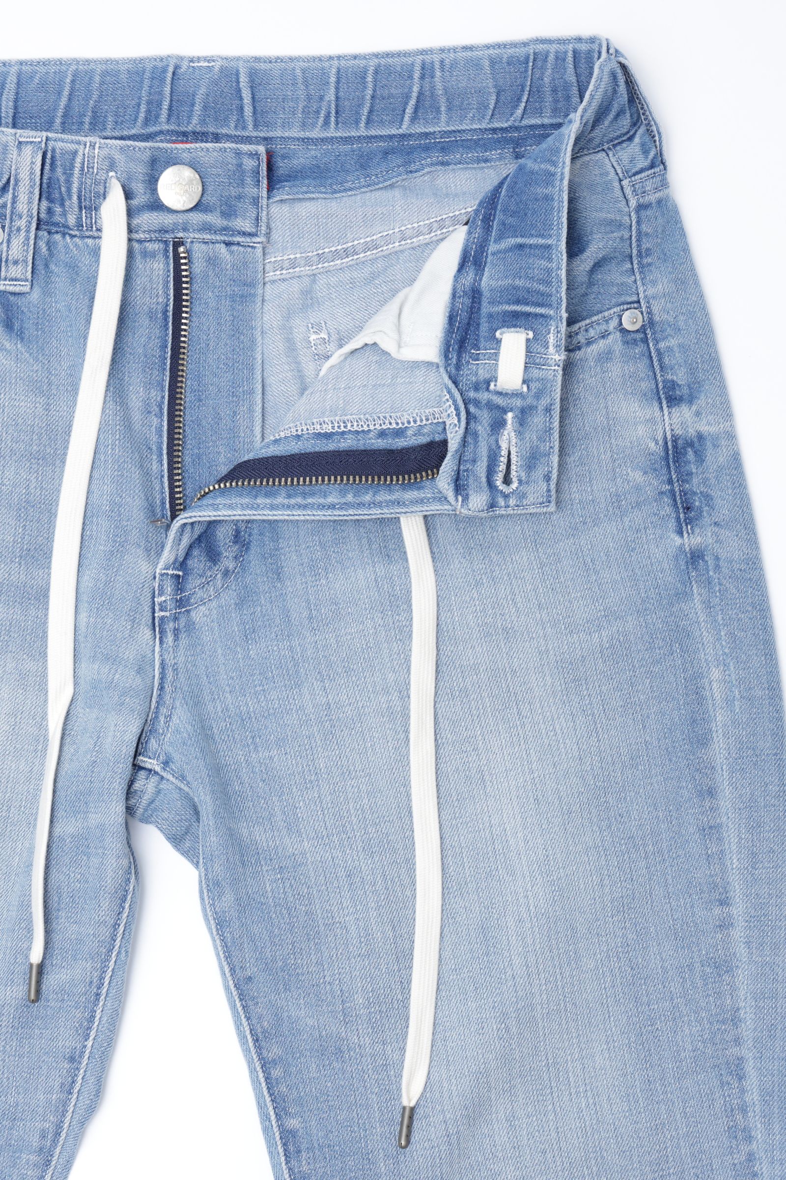 Rhythm+ Easy スリムテーパード シャーリング ハイパーストレッチ ライトオンスデニム  / ライトインディゴ kita-AirTannedLight