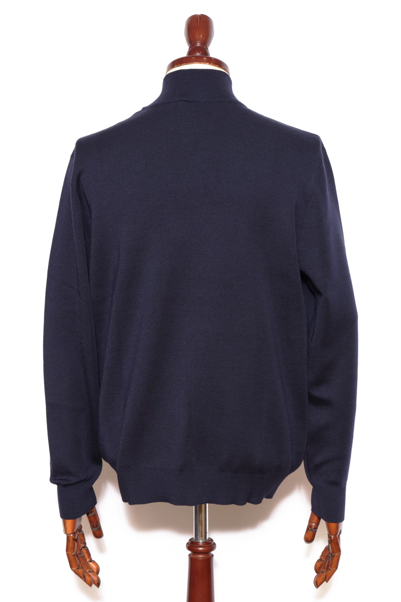 lussoシリーズ #0721 18G カシミヤシルク モックネック ロングスリーブ ニット / NAVY ネイビー