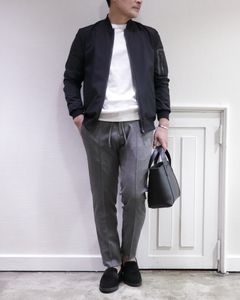 WH ふにゃ男 コインローファーを使用した下半身ゆるゆるコーデ