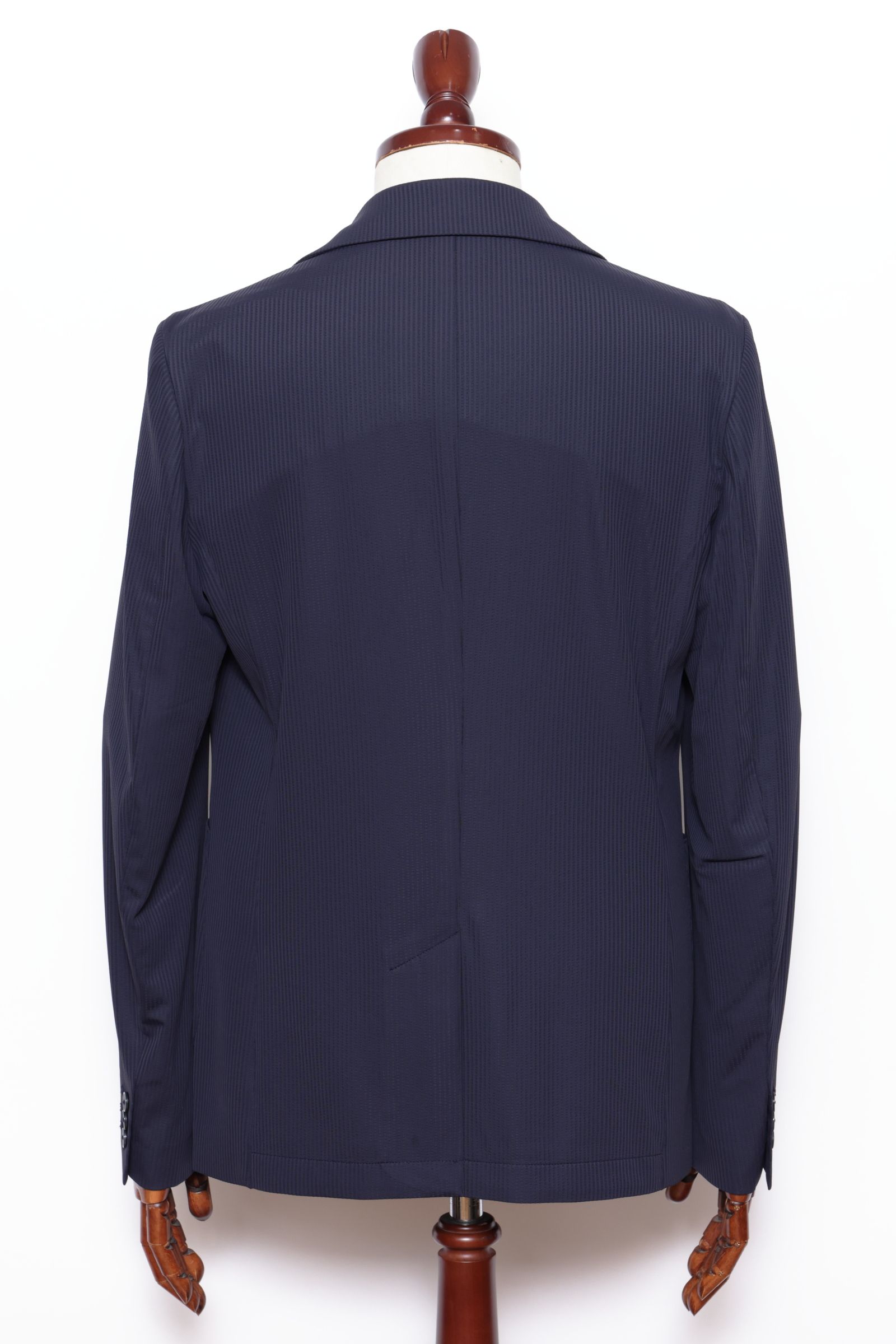 【セットアップあり】ストレッチ ナイロン ジャージ シアサッカー 2B ジャケット  / ネイビー