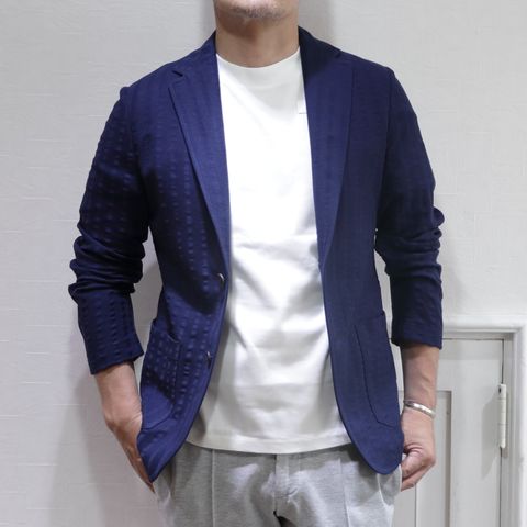 "ジャブスアルキヴィオ"サマージャージを使用した夏ジャケパンコーデ
